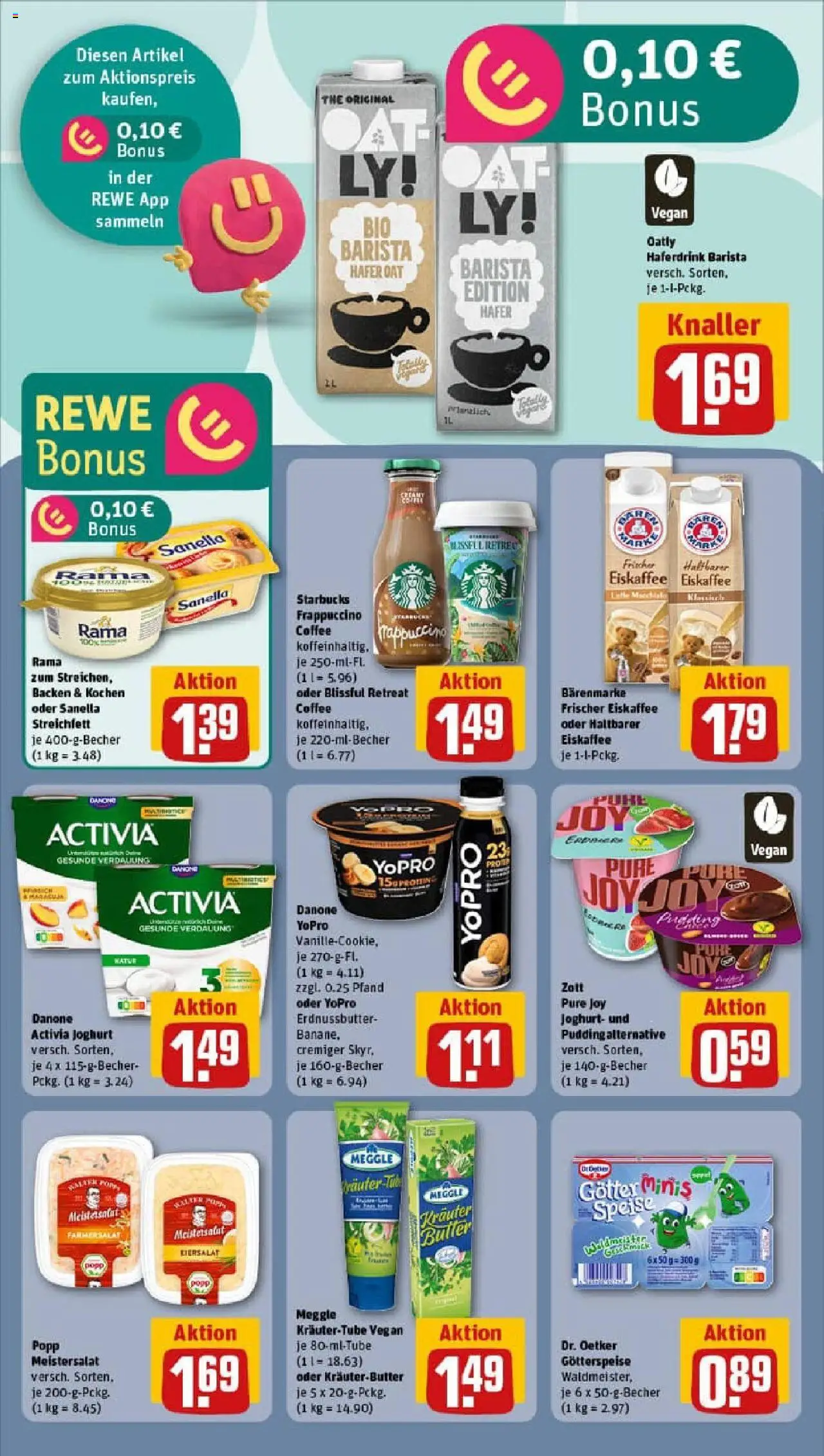 Rewe prospekt Holzwickede	 - gültig ab dem 17.08.2025 | Seite: 11 | Produkte: Activia, Starbucks, Haferdrink, Sanella
