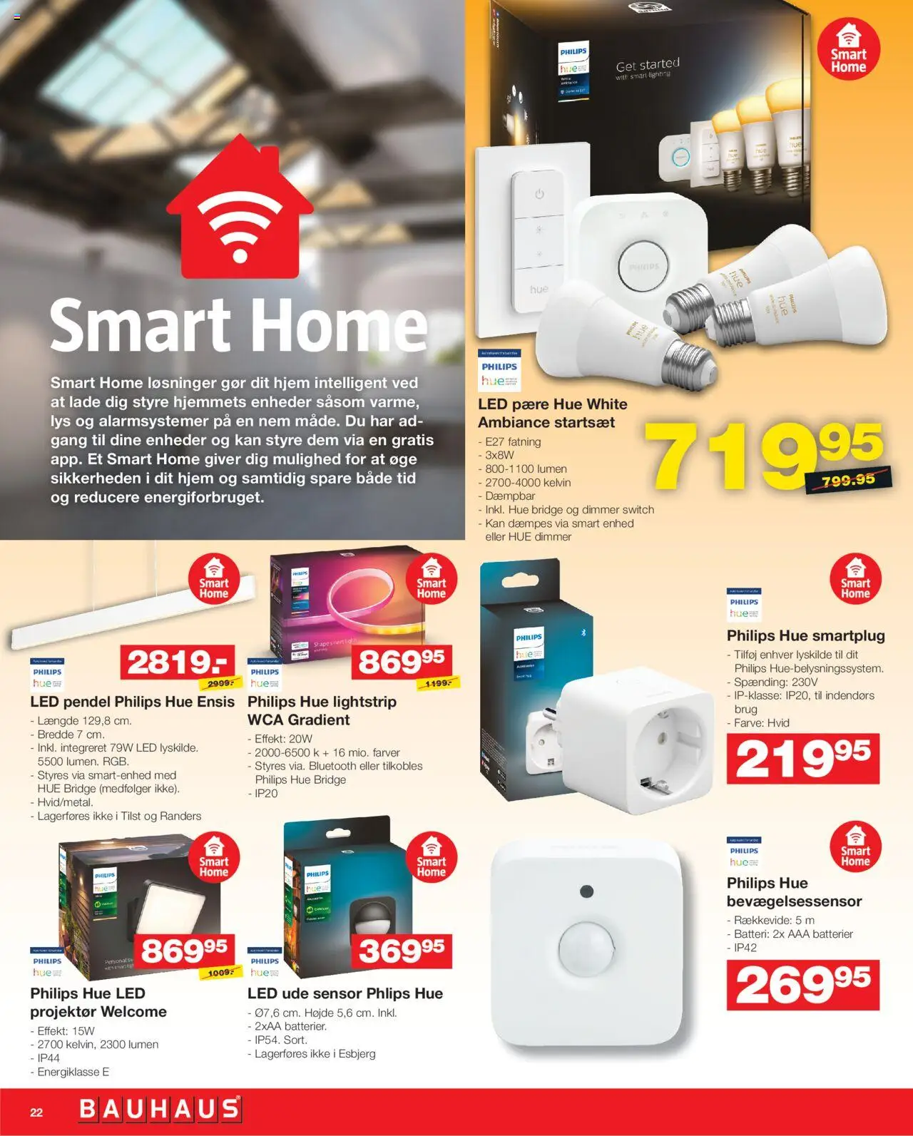Bauhaus Tilbudsavis gyldig fra 01.08.2025 | Side: 22 | Produkter: Philips Hue, Smart Home, Hue, Batteri