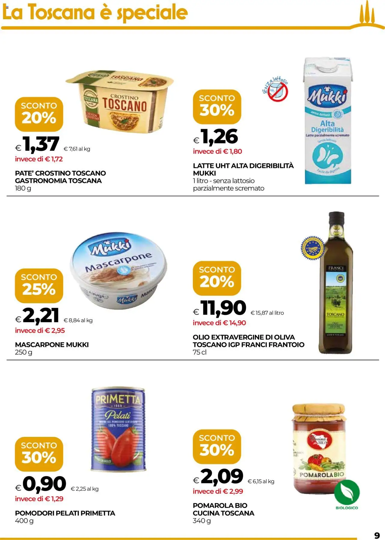 Volantino COOP del 22.05.2025 | Pagina: 9 | Prodotti: Latte, Olio, Olive, Mascarpone