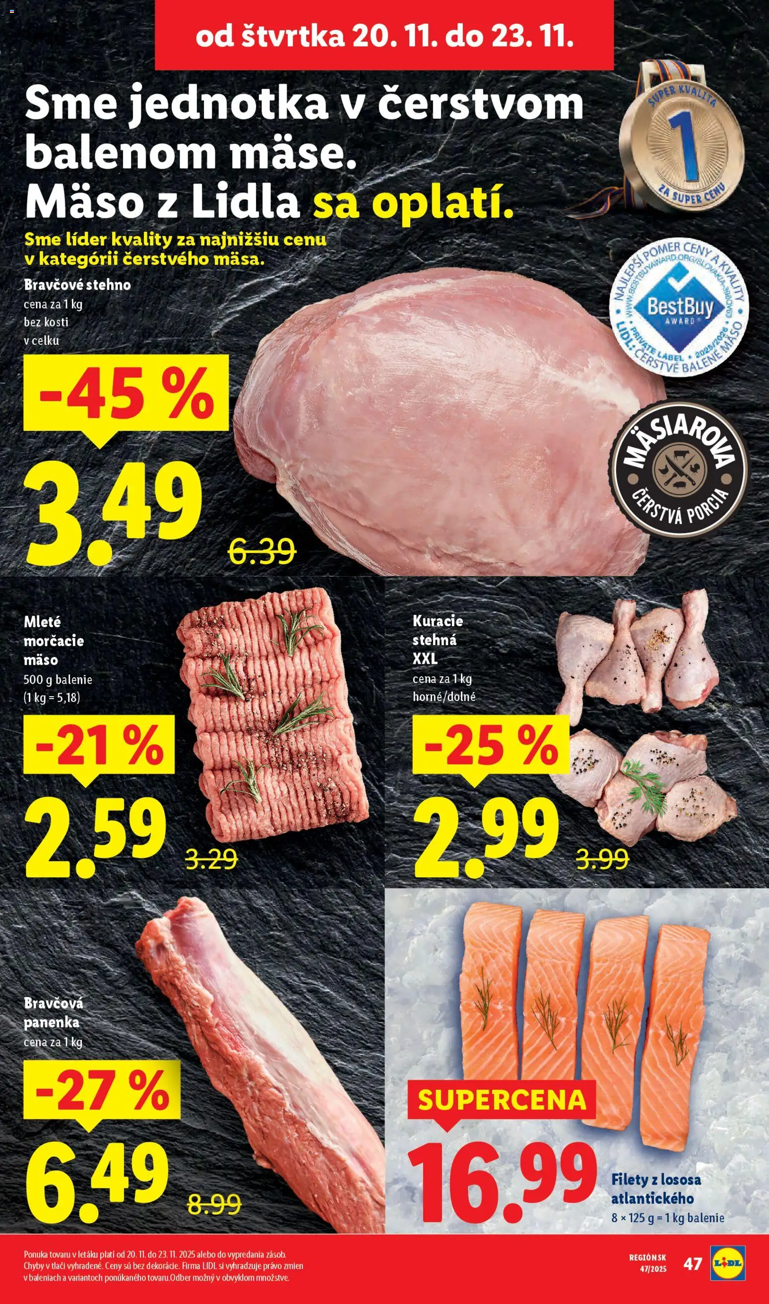 Nové Lidl akcie – leták je platný od 17.11.2025 | Strana: 64 | Produkty: Bravčová panenka, Bravčové stehno, Kuracie stehná