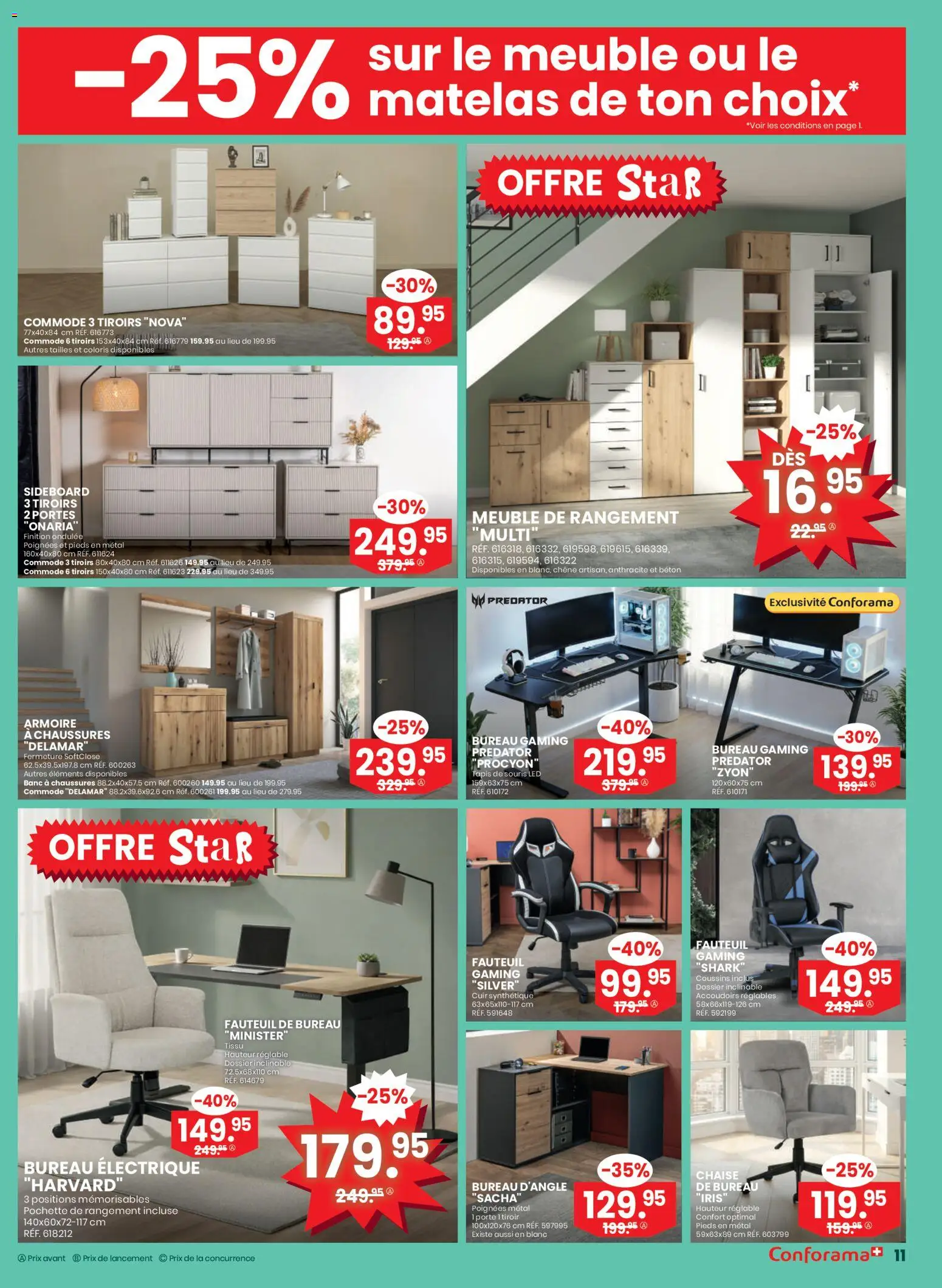 Conforama Aktionen FR – gültig ab 11.02.2026 | Seite: 11 | Produkte: Sideboard, HP