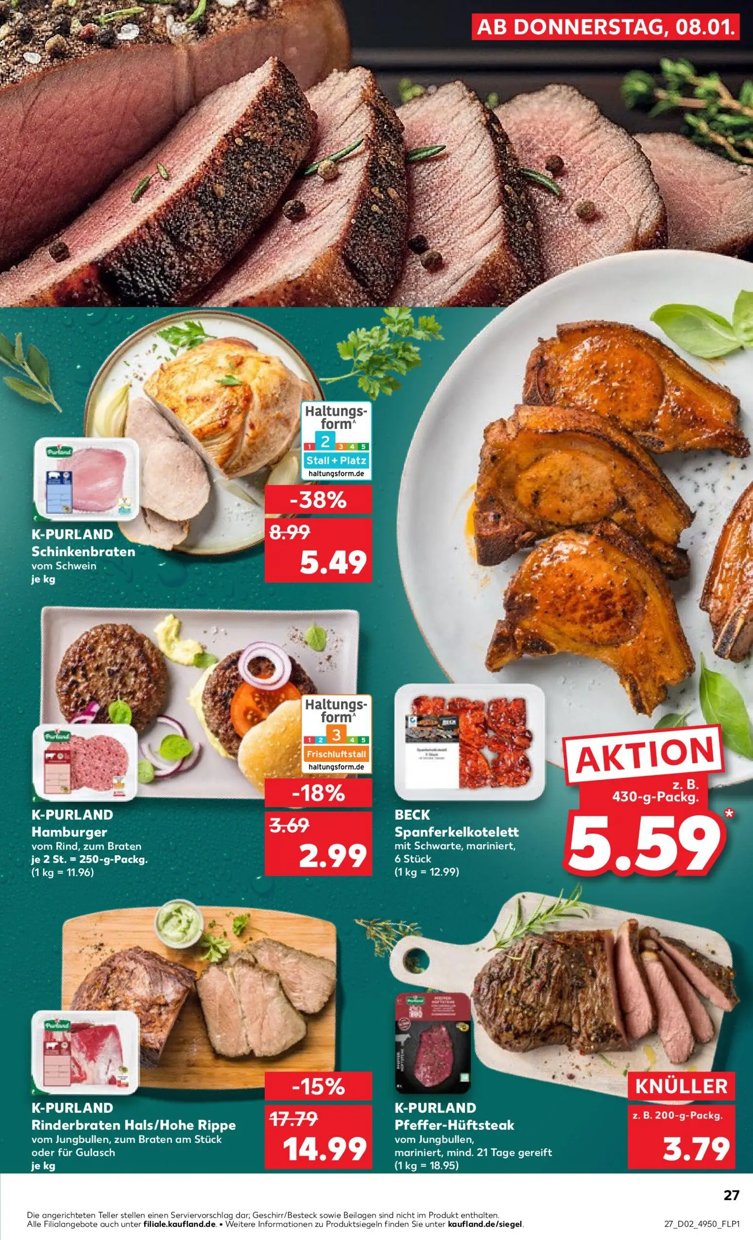 Kaufland prospekt Stuttgart	 – gültig ab 08.01.2026 | Seite: 27 | Produkte: Rinderbraten, Gulasch