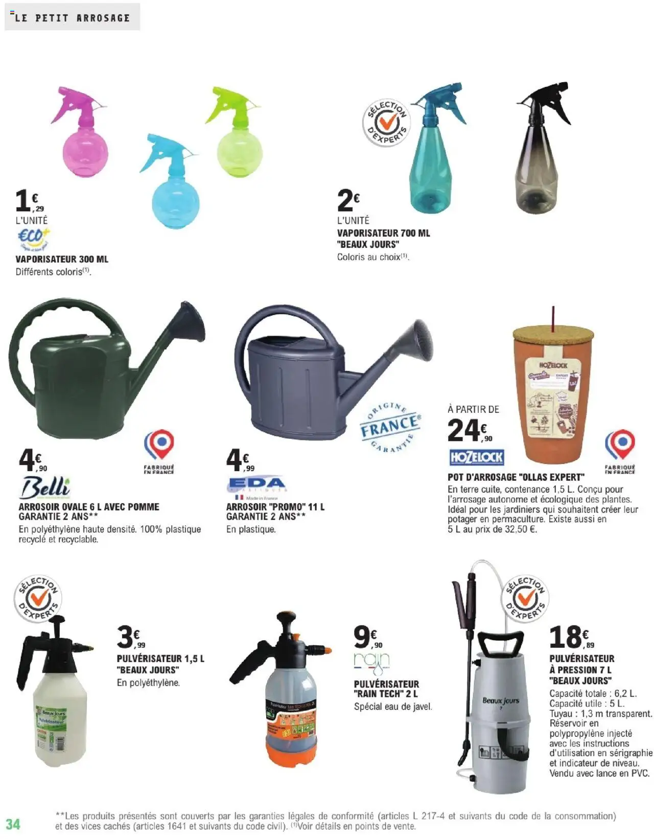  | Page: 34 | Produits: Pomme, Tuyau, Vaporisateur, Arrosoir