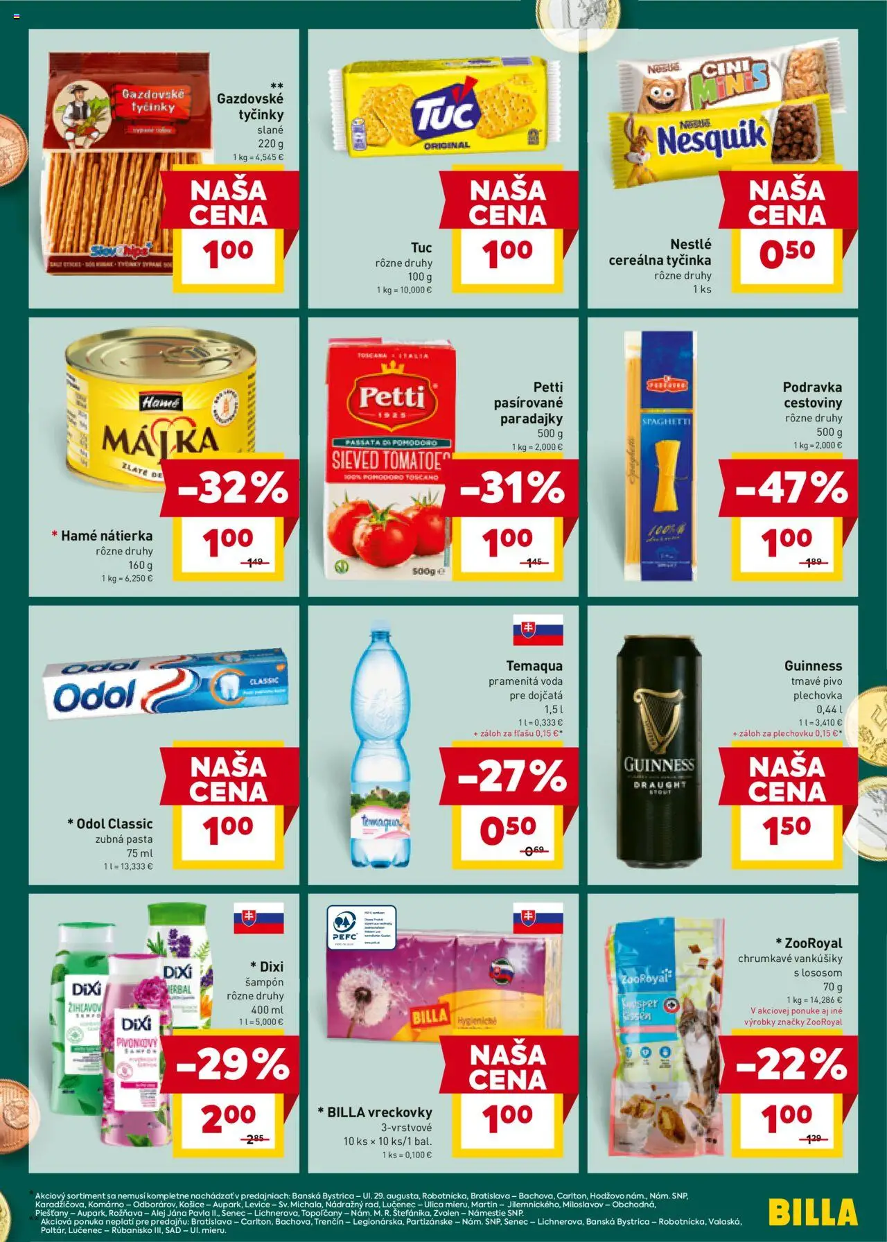 Billa leták │ platný od 27.08.2025 | Strana: 7 | Produkty: Pivo, Paradajky, Zubná pasta, Nesquik