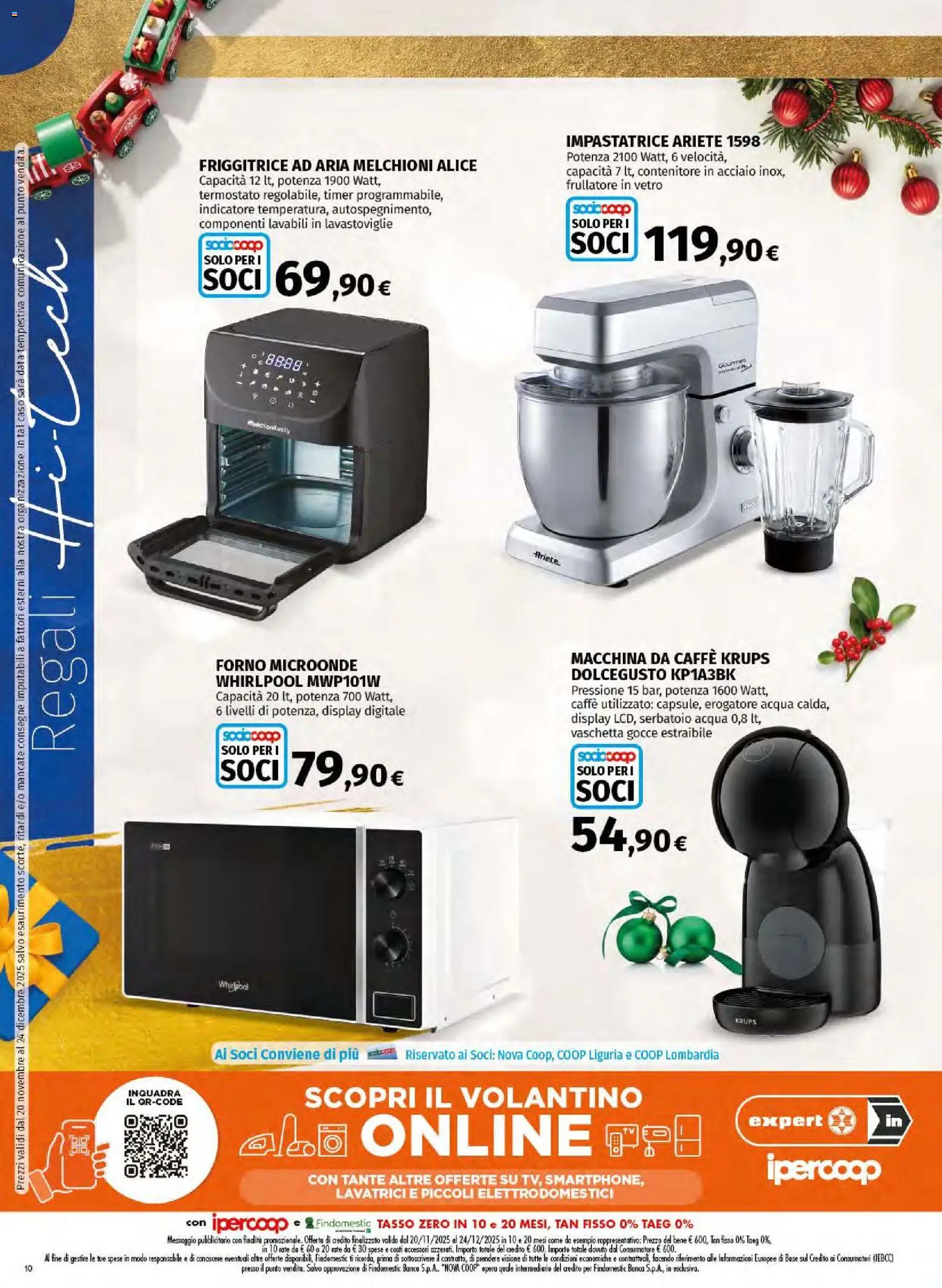 Volantino Ipercoop del 20.11.2025 | Pagina: 10 | Prodotti: Friggitrice ad aria, Caffè, Contenitore, Friggitrice