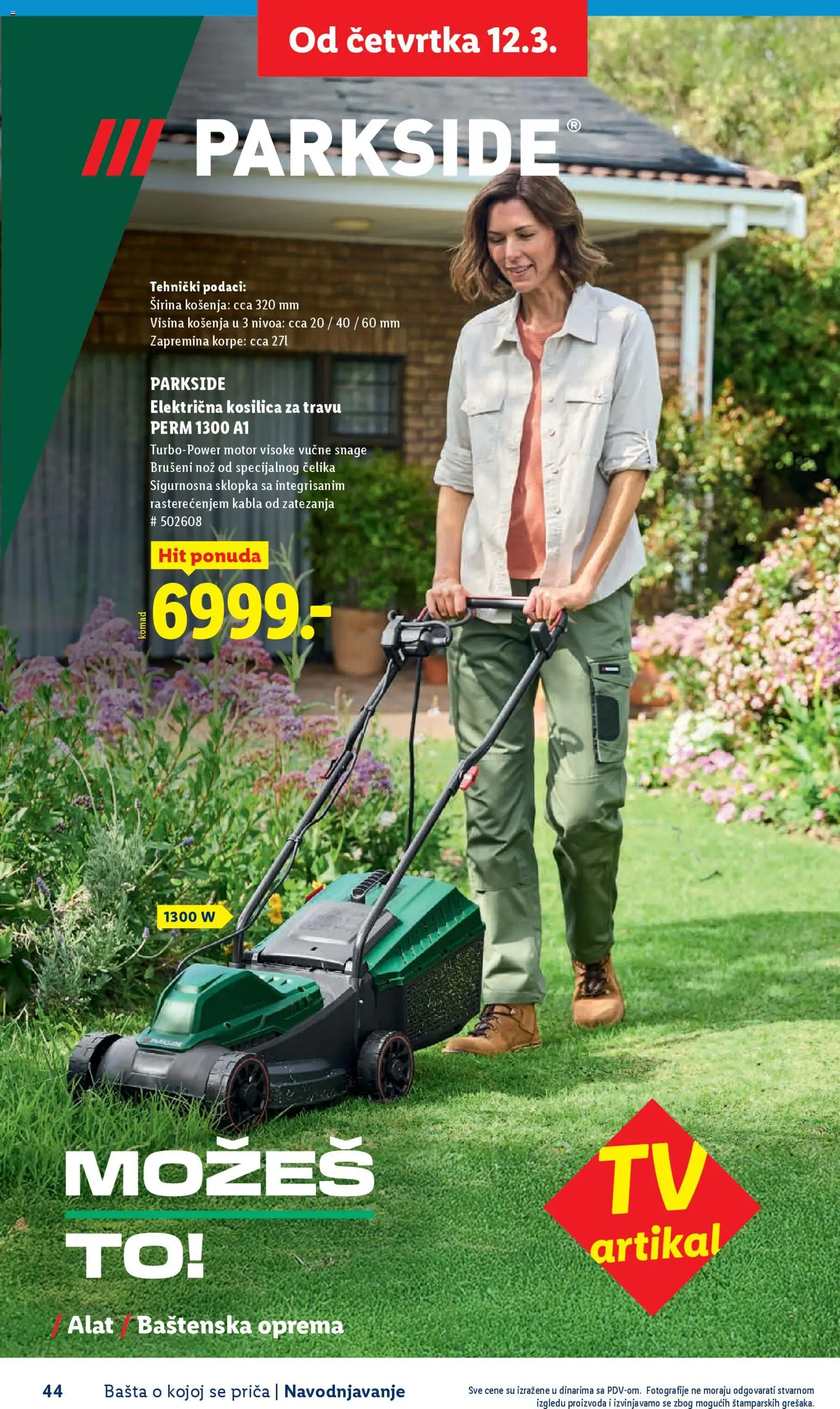 Lidl katalog - važi od 26.02.2026 | Strana: 44 | Proizvode: Parkside, Nož, Kosilica