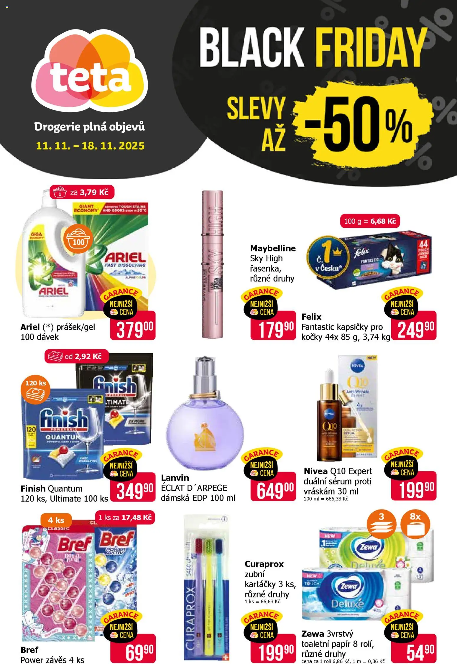 TETA Drogerie Black Friday od 11.11.2025 | Strana: 1 | Produkty: Nivea, Sérum, Toaletní papír, Deluxe