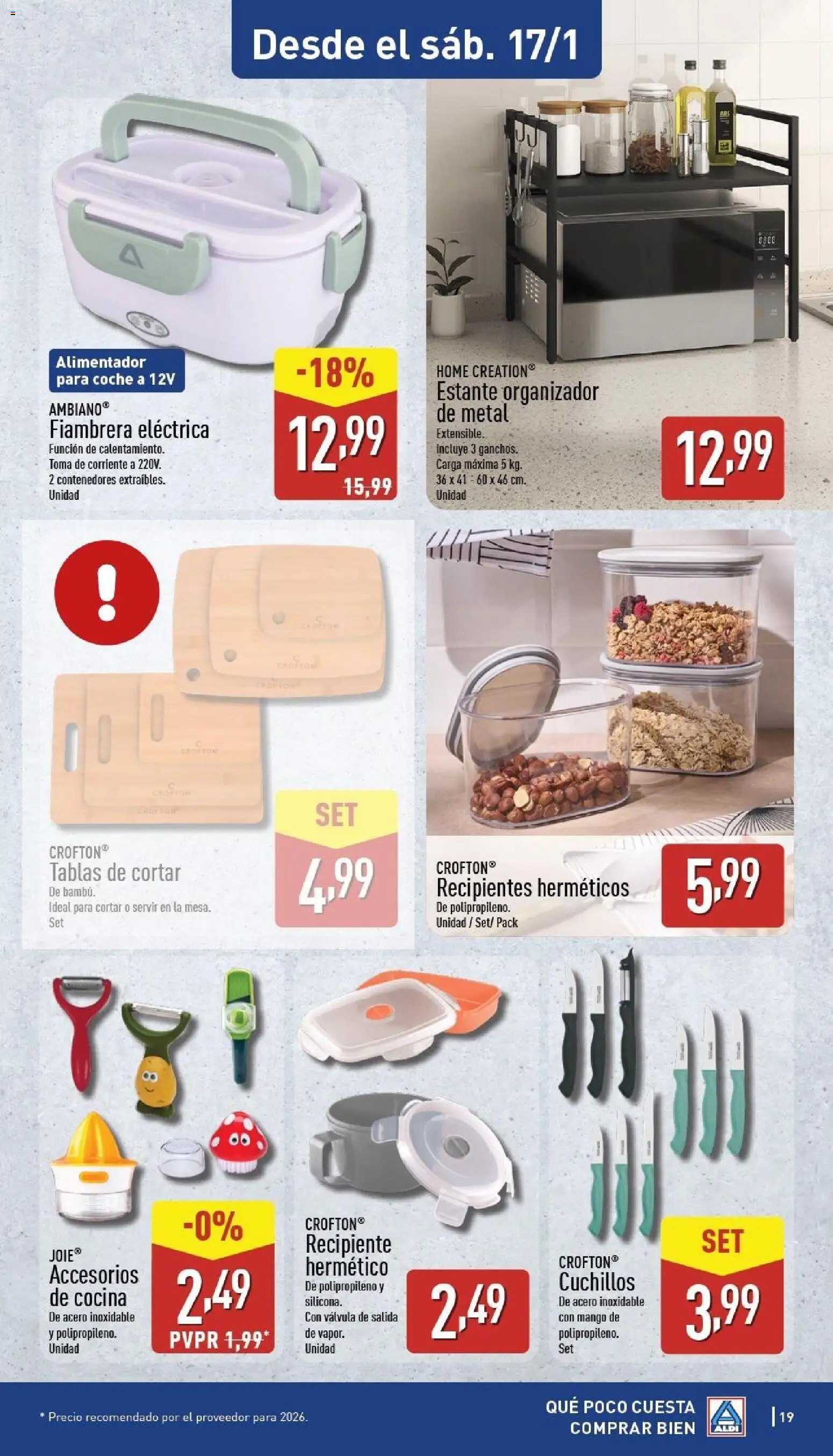 Aldi folleto Baleares │ válido desde el 12.01.2026 | Página: 19 | Productos: Fiambrera, Organizador, Cocina, Estante