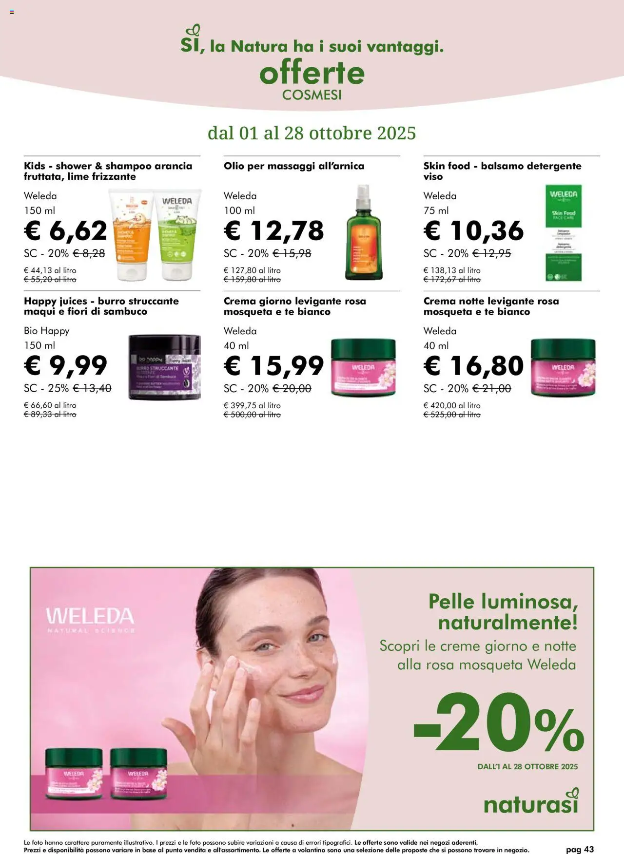 Volantino Natura Sì del 01.10.2025 | Pagina: 43 | Prodotti: Crema, Burro, Lime, Arancia