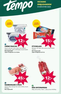 Tempo - erbjudanden - Förhandsvisning av reklamblad från butik Tempo aktuell från 01.09.2025
