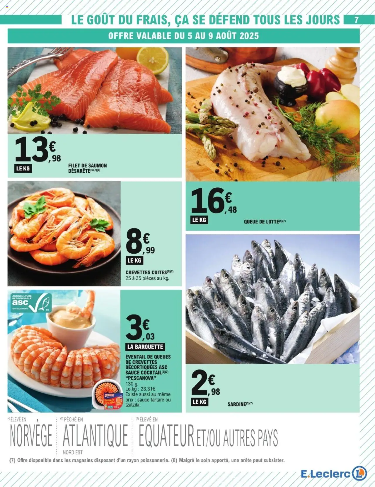  | Page: 7 | Produits: Pêche, Éventail, Filet de saumon, Saumon