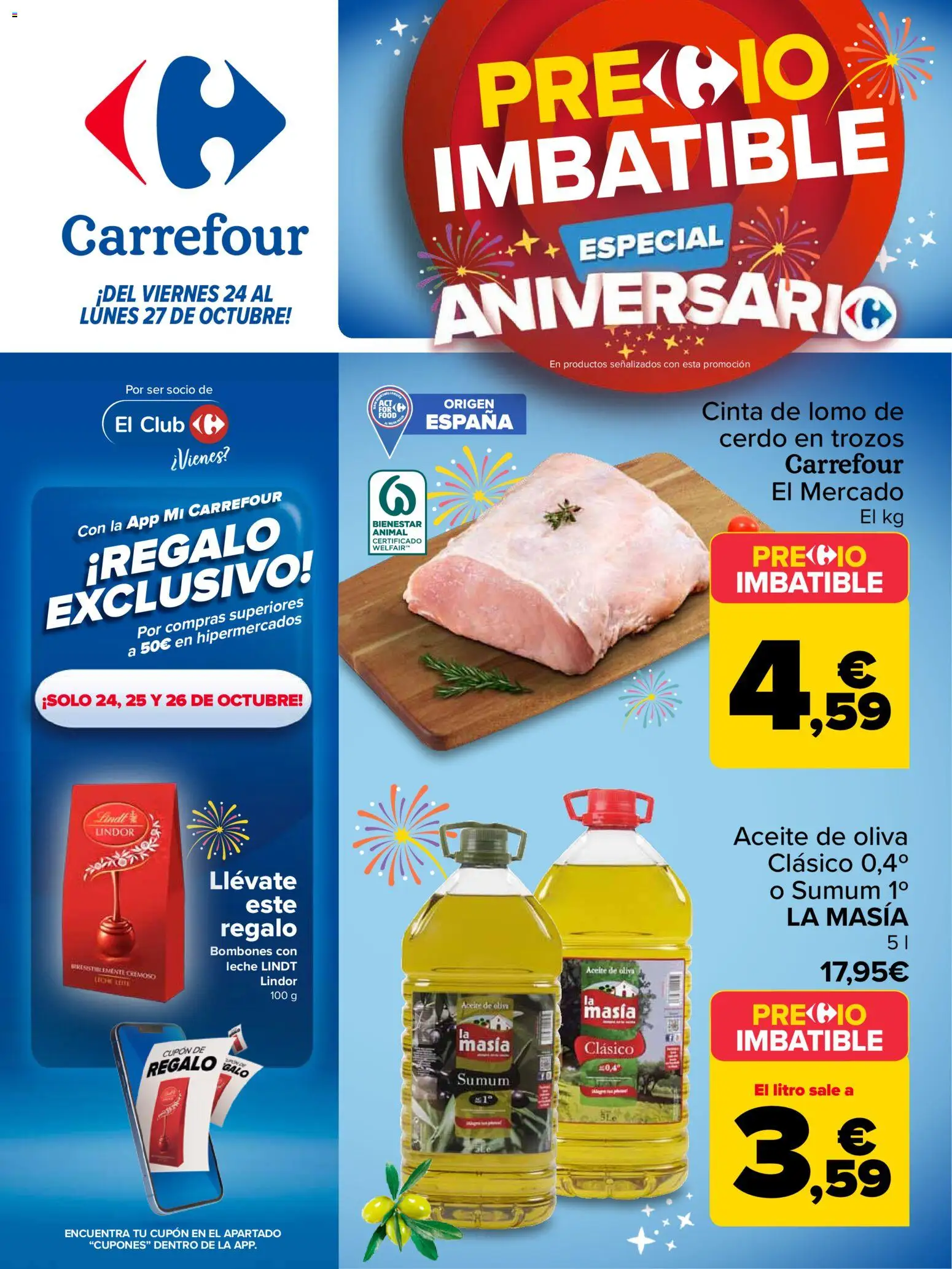 Carrefour folleto │ válido desde el 24.10.2025 | Página: 1 | Productos: Aceite, Cerdo, Κεραία, Aceite de oliva