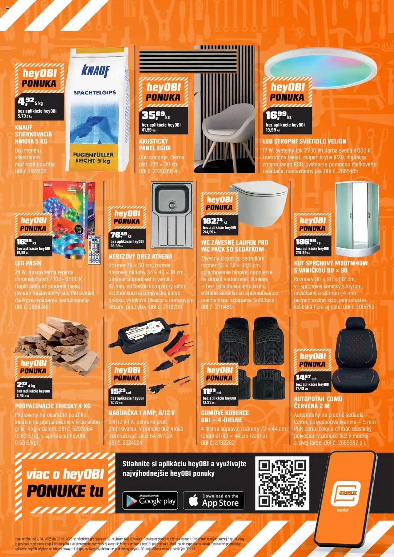 Nové OBI akcie – leták je platný od 02.10.2025 | Strana: 11 | Produkty: Drez, Stropné svietidlo, Led stropné svietidlo, Led pásik