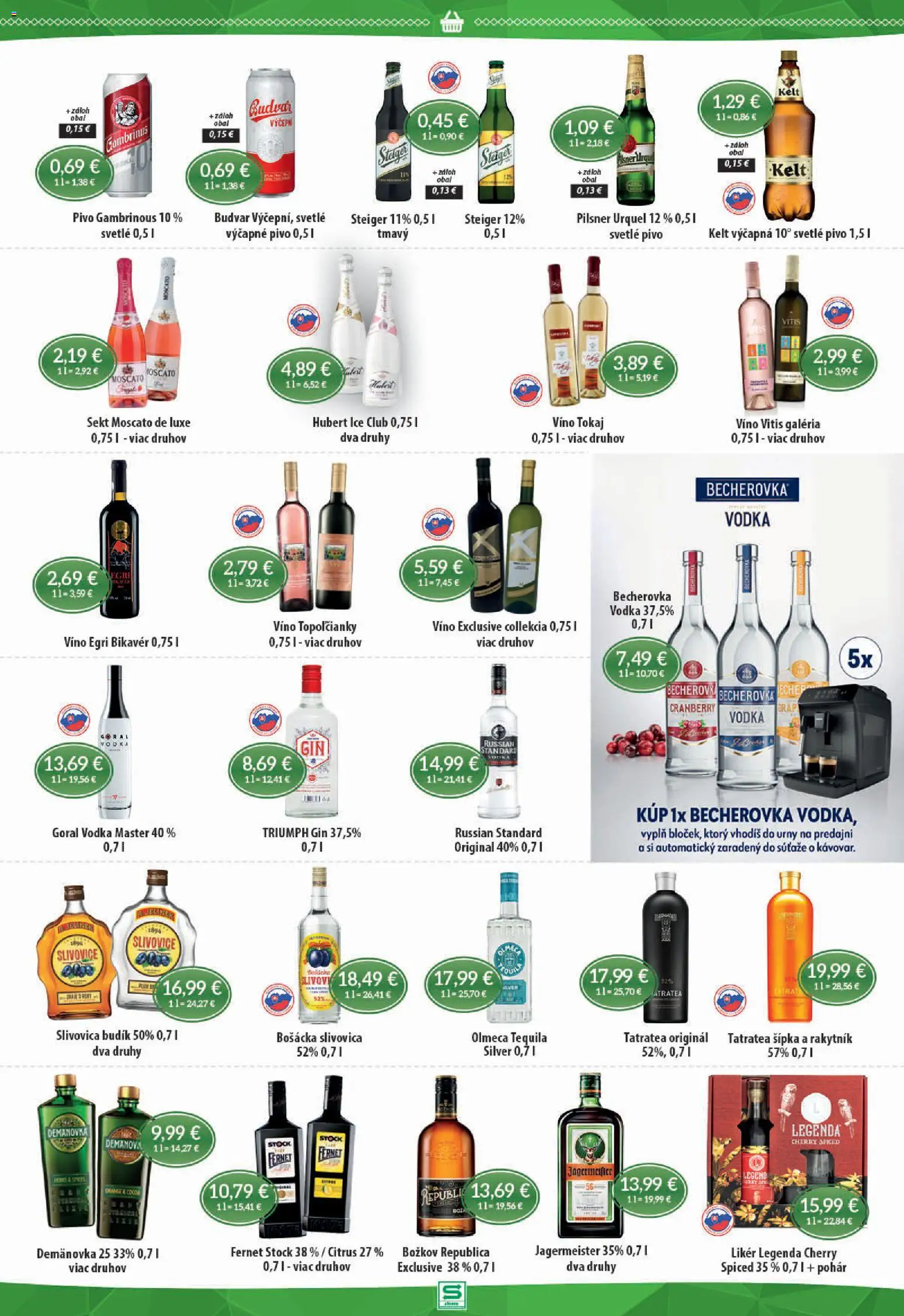 Nové Sintra akcie – leták je platný od 19.03.2026 | Strana: 9 | Produkty: Pivo, Kelt, Slivovica, Steiger