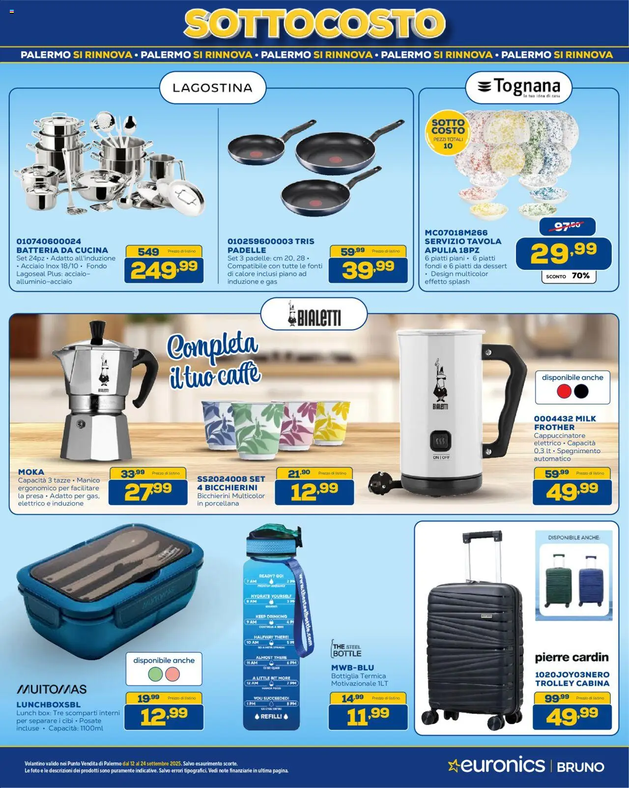Volantino Euronics del 12.09.2025 | Pagina: 36 | Prodotti: Posate, Bottiglia, Presa, Batteria