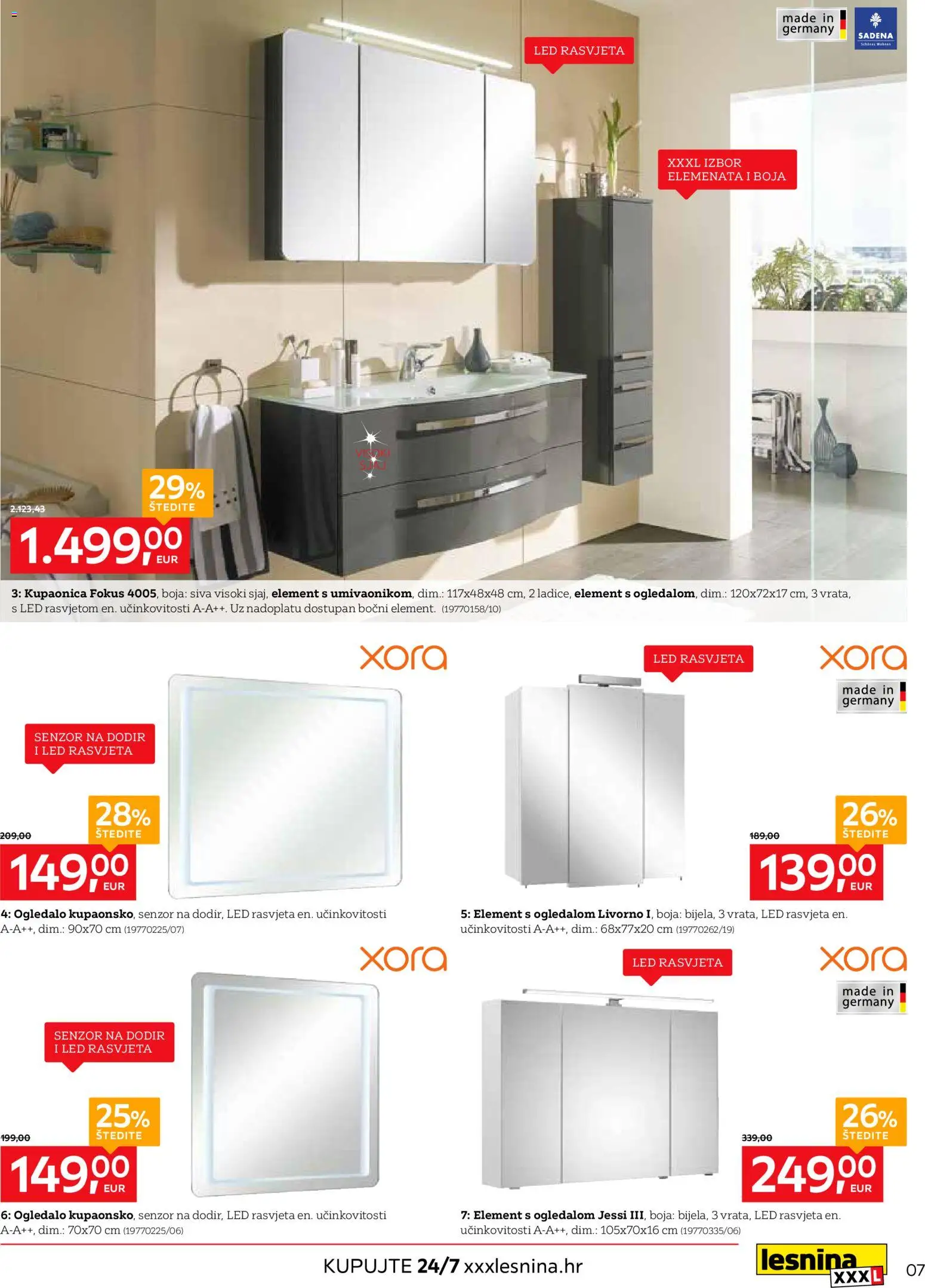 Lesnina katalog | vrijedi od 01.04.2026 | Stranica: 7 | Proizvodi: Kupaonica, Ogledalo, Rasvjeta