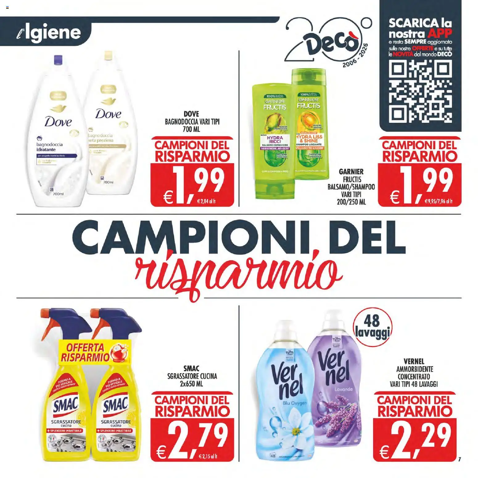 Volantino Decò del 07.04.2026 | Pagina: 7 | Prodotti: Balsamo, Ammorbidente, Sgrassatore, Lavanda
