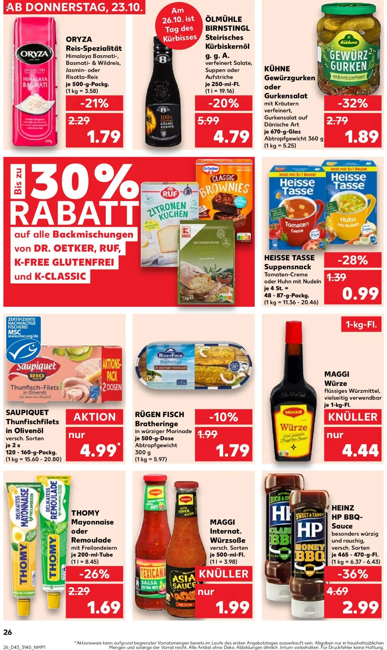 Kaufland prospekt Leipzig	 – gültig ab 23.10.2025 | Seite: 26 | Produkte: HP, Kürbiskernöl, Olivenol, Fisch