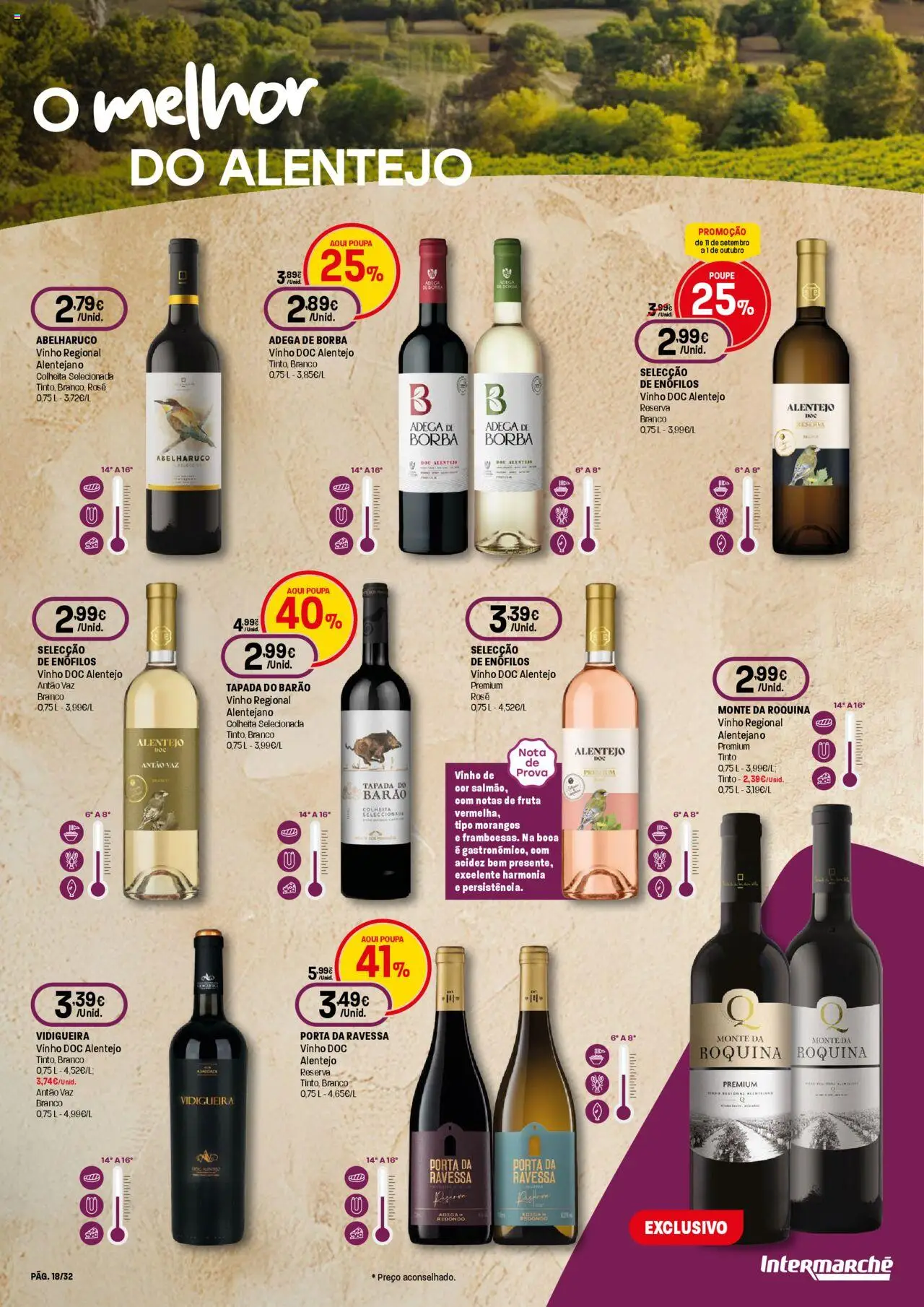 Intermarché - Vinhos Super │ válido de 11.09.2025 | Página: 18 | Produtos: Porta, Vinho, Morangos