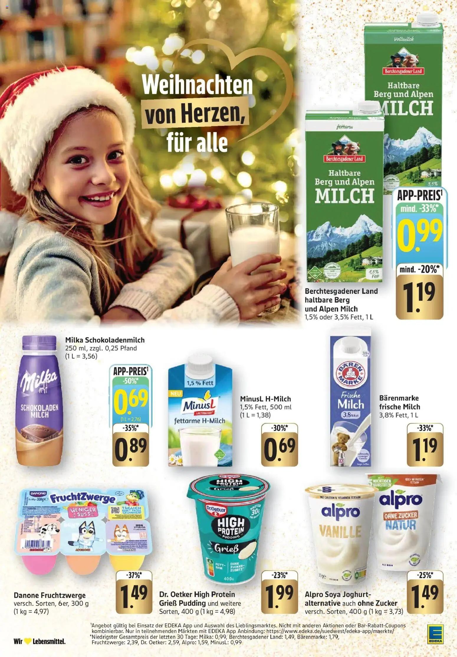 Edeka prospekt Karlsbad-Langensteinbach	 – gültig ab 08.12.2025 | Seite: 16 | Produkte: Milch, Milka, Alpro, Zucker