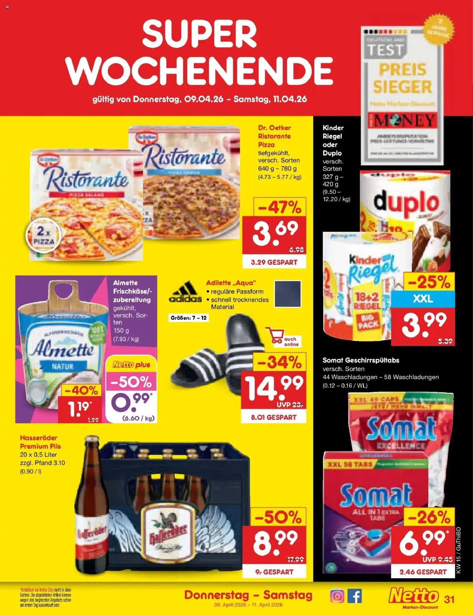Netto Marken-Discount Prospekt Thiendorf	 – gültig ab 05.04.2026 | Seite: 47 | Produkte: Ristorante, Almette, Kinder riegel, Pizza