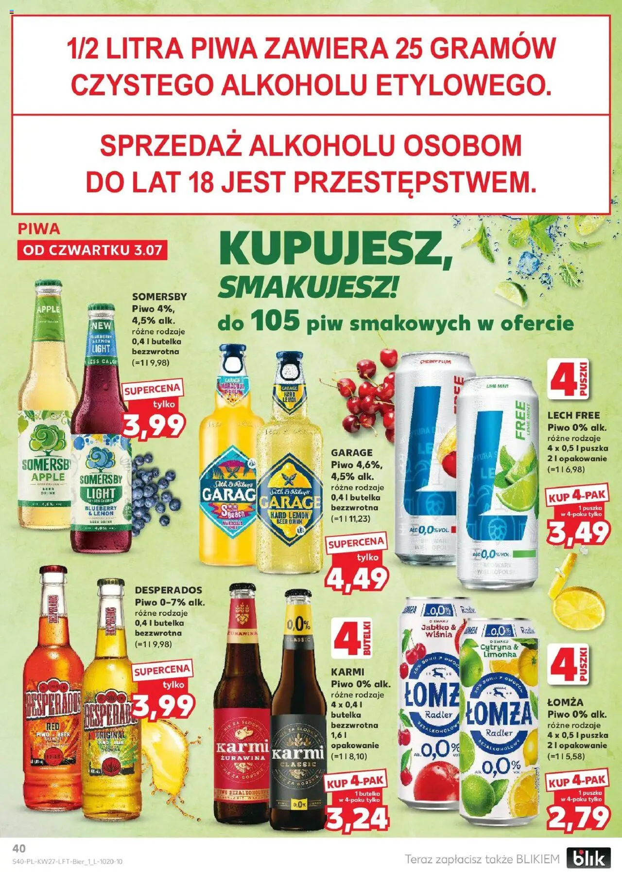 Kaufland gazetka od 03.07.2025 | Strona: 40 | Produkty: Cytryna, Limonka, Piwo, Somersby