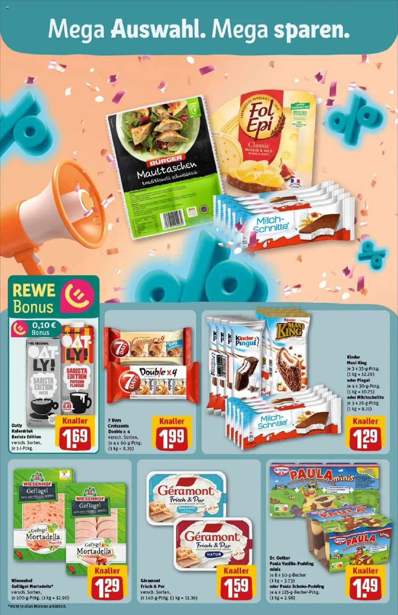 Rewe prospekt Friedrichsdorf	 – gültig ab 28.09.2025 | Seite: 4 | Produkte: Geramont, Milch, Burger, Oatly
