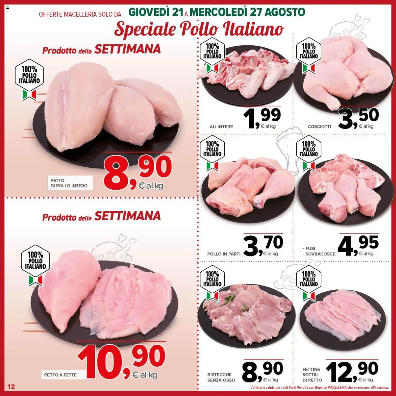Volantino Todis del 21.08.2025 | Pagina: 12 | Prodotti: Petto di Pollo, Pollo