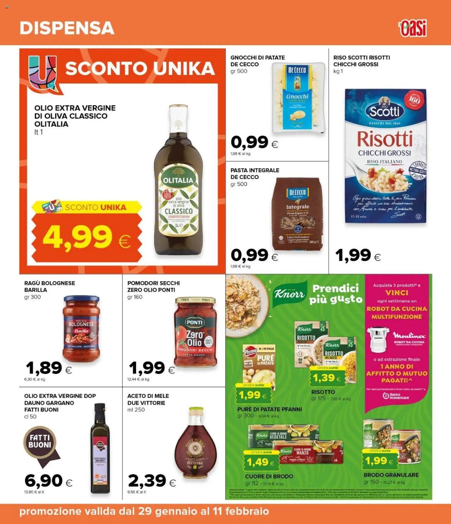 Volantino Oasi del 29.01.2026 | Pagina: 25 | Prodotti: Riso, Olio, Pomodori, Penne