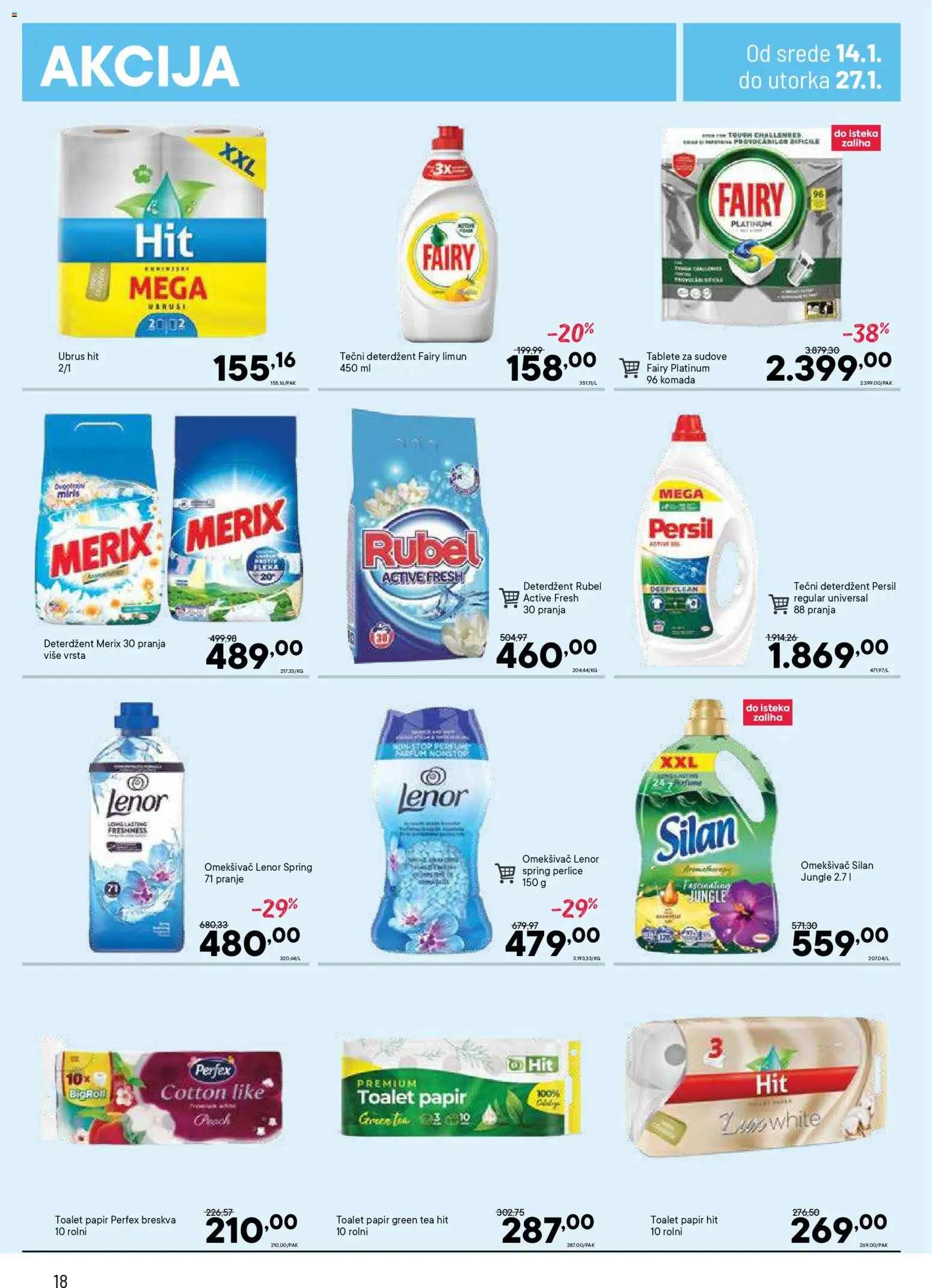 PerSu katalog - važi od 14.01.2026 | Strana: 18 | Proizvode: Deterdžent, Toalet papir, Miris, Limun