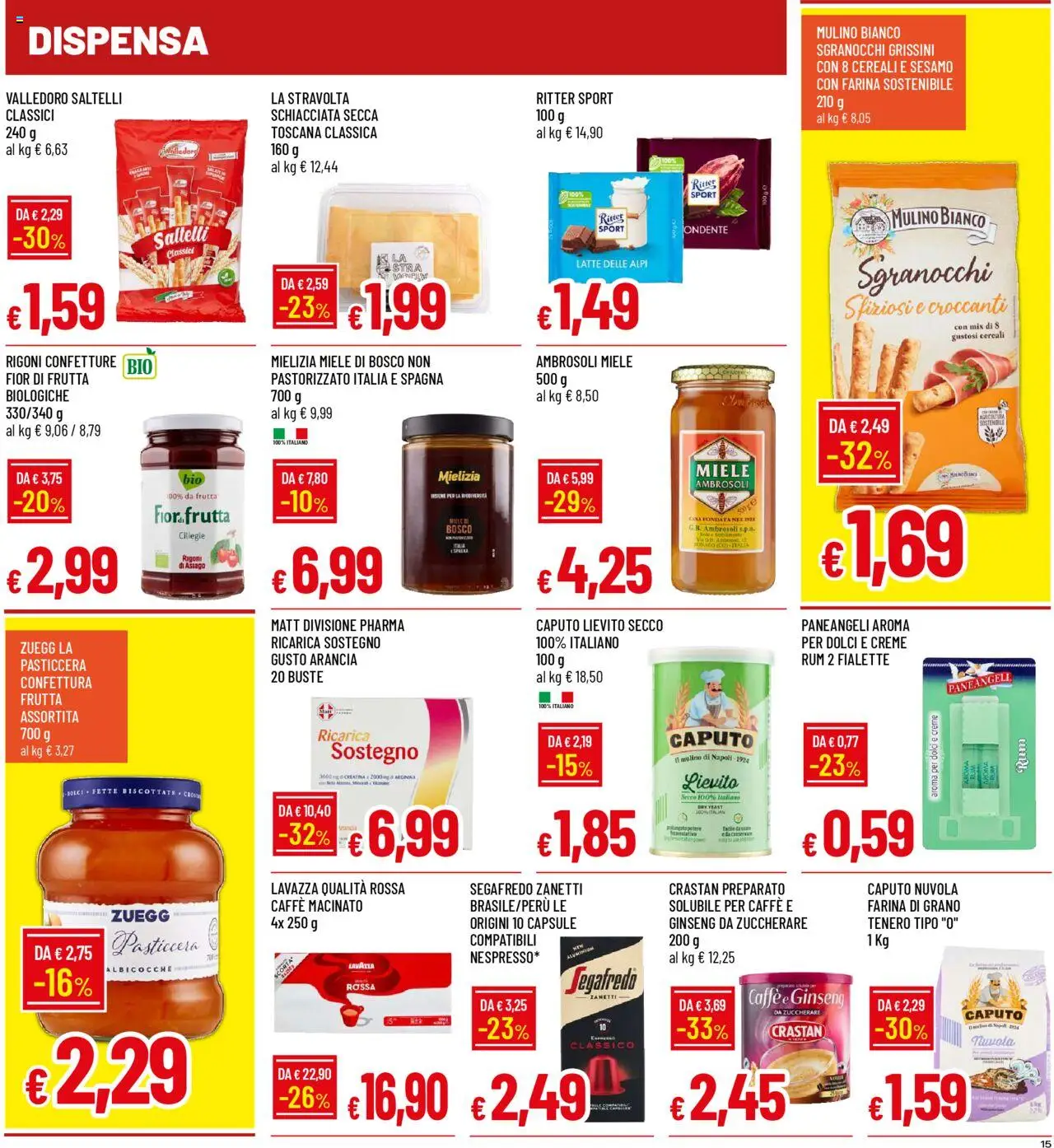 Volantino Famila del 22.09.2025 | Pagina: 15 | Prodotti: Latte, Farina, Rum, Lavazza