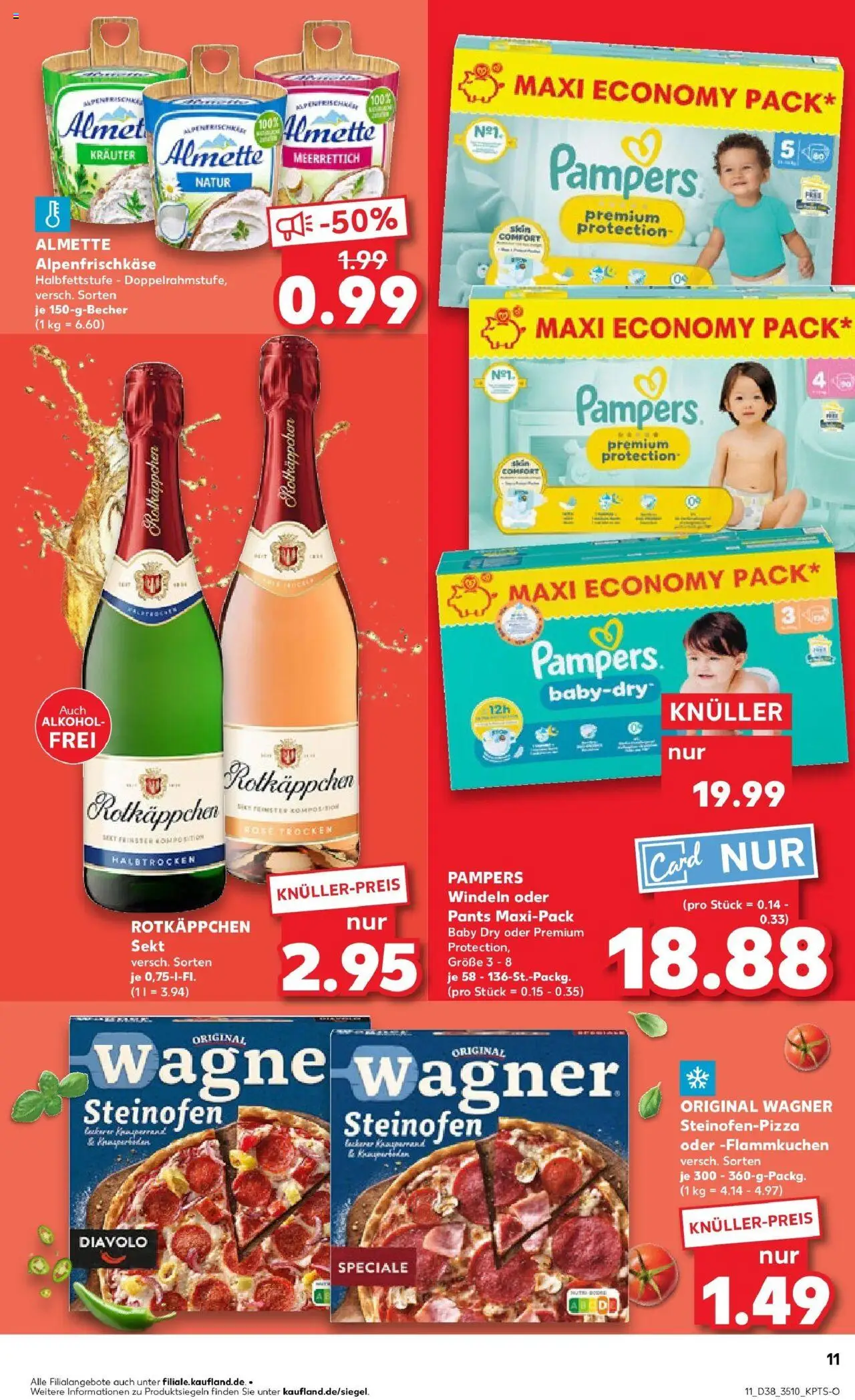 Kaufland prospekt Zeitz	 – gültig ab 21.09.2025 | Seite: 11 | Produkte: Almette, Sekt, Pampers, Rotkäppchen