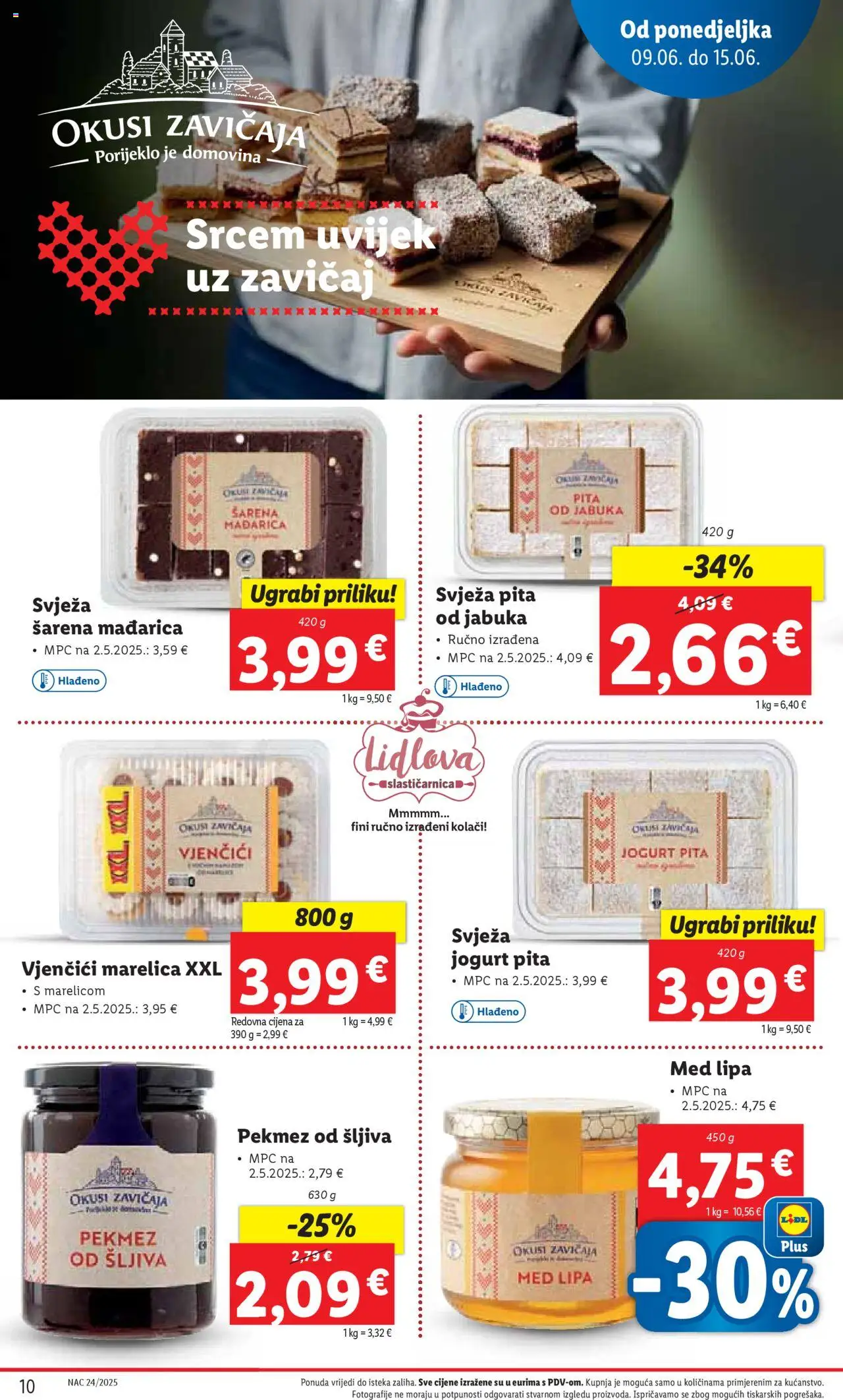 Lidl katalog | vrijedi od 09.06.2025 | Stranica: 10 | Proizvodi: Pekmez, Jogurt, Pita, Jabuka