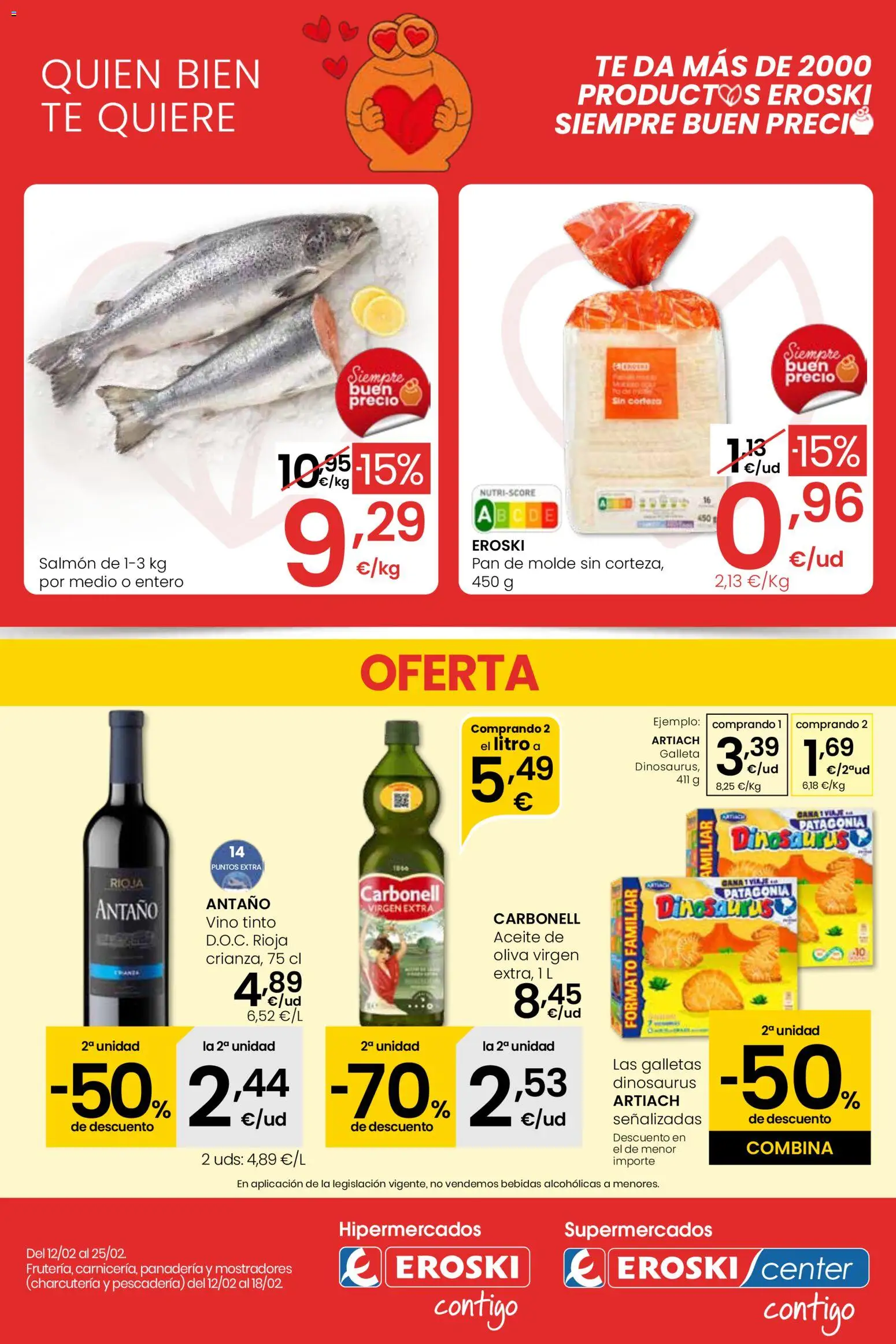 Eroski - Siempre a buen precio  │ válido desde el 12.02.2026 | Página: 1 | Productos: Aceite, Té, Galletas, Pan de molde