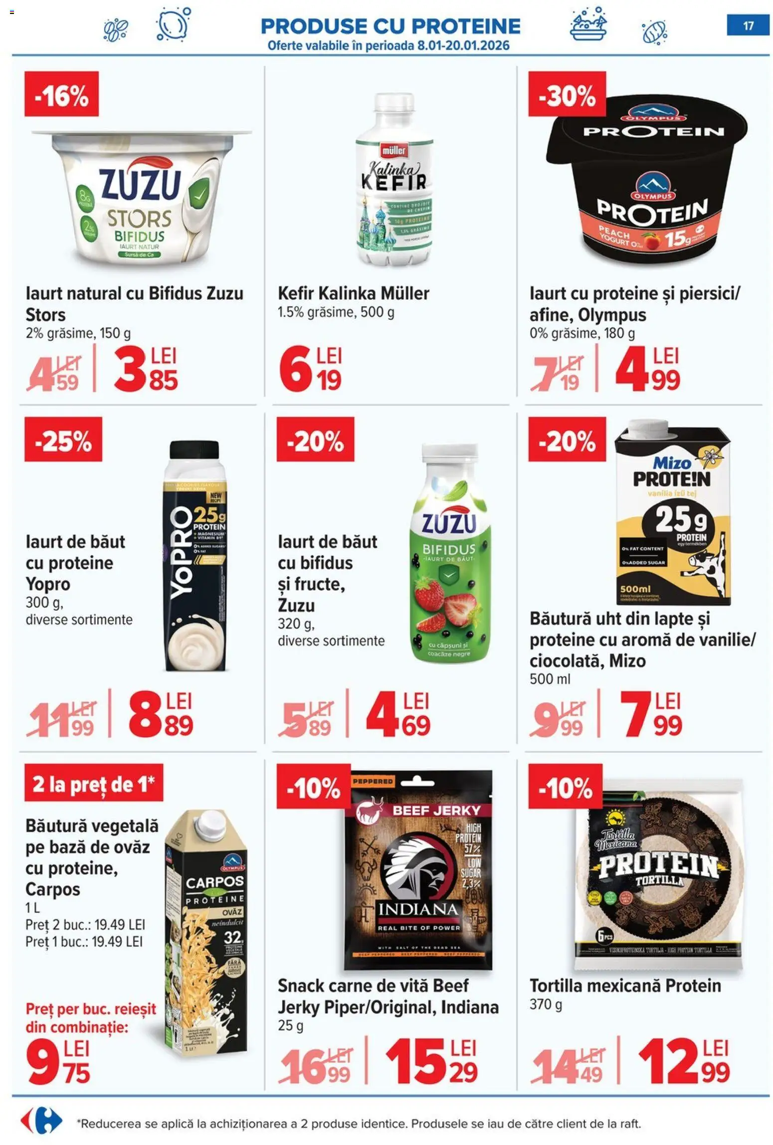 Noul catalog Carrefour – valabil de la 08.01.2026 | Pagină: 17 | Produse: Pară, Lapte, Kefir, Carne De Vită