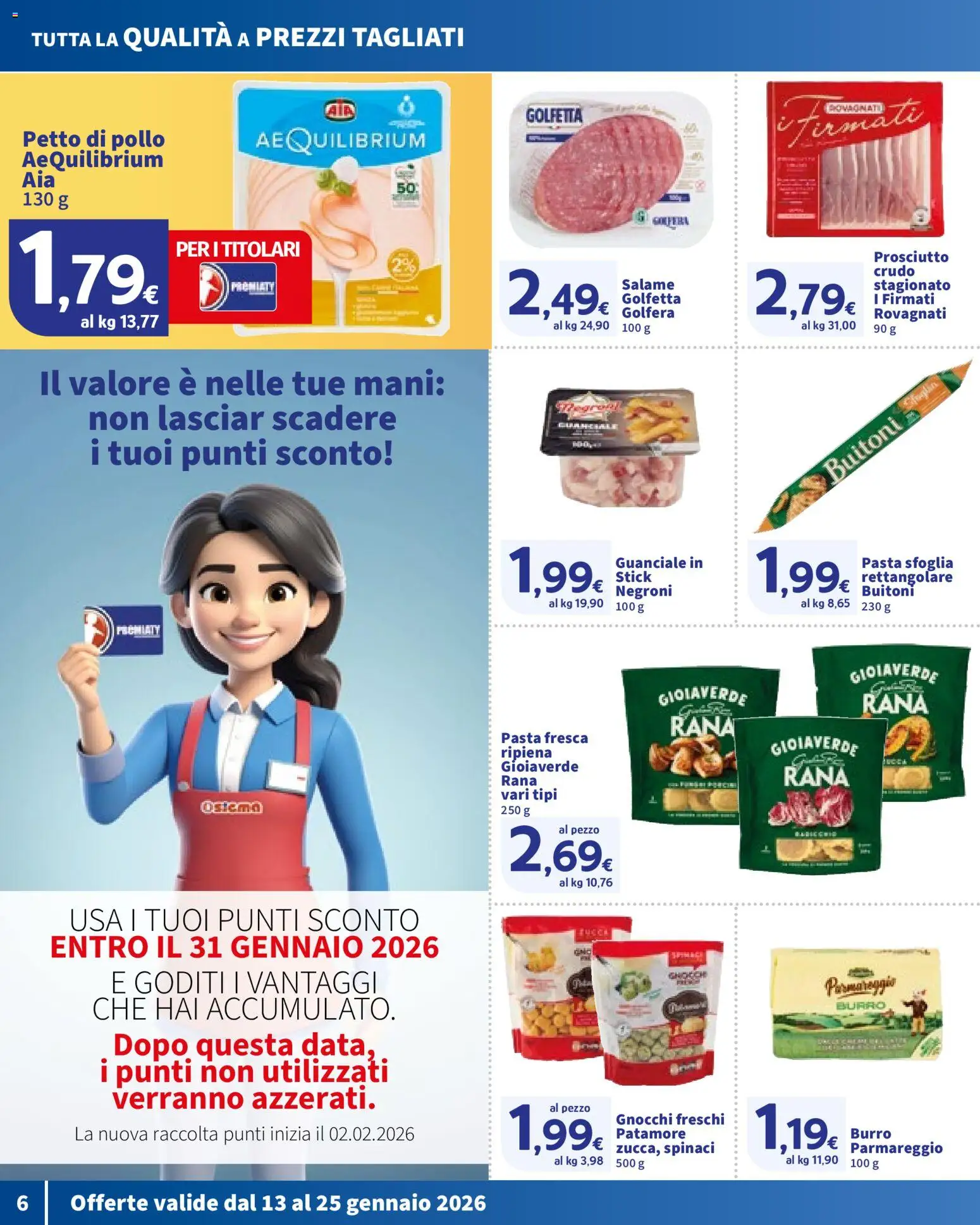 Volantino SIGMA del 13.01.2026 | Pagina: 6 | Prodotti: Salame, Prosciutto, Burro, Guanciale