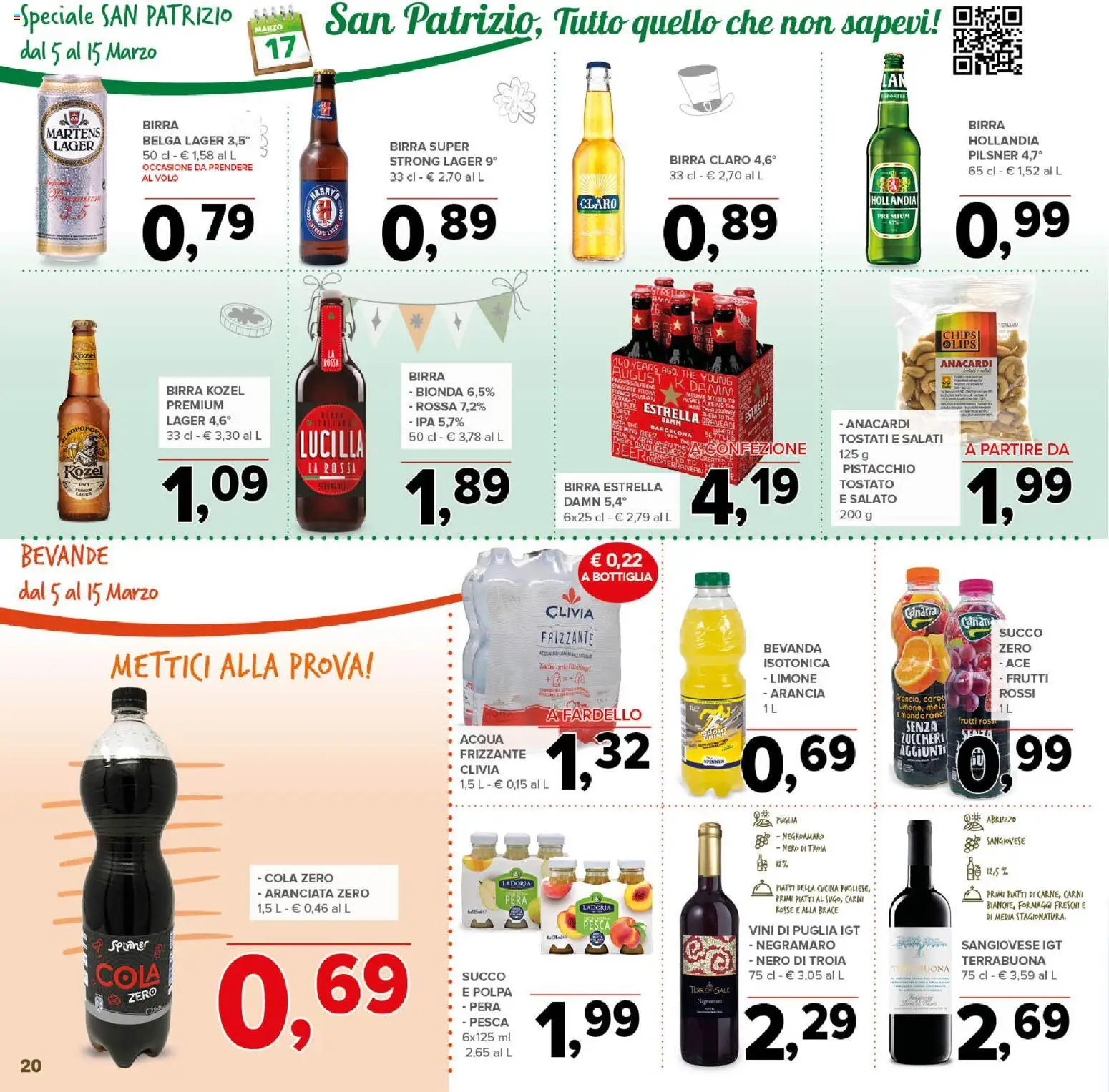 Volantino Todis del 05.03.2026 | Pagina: 20 | Prodotti: Succo, Birra, Acqua, Anacardi