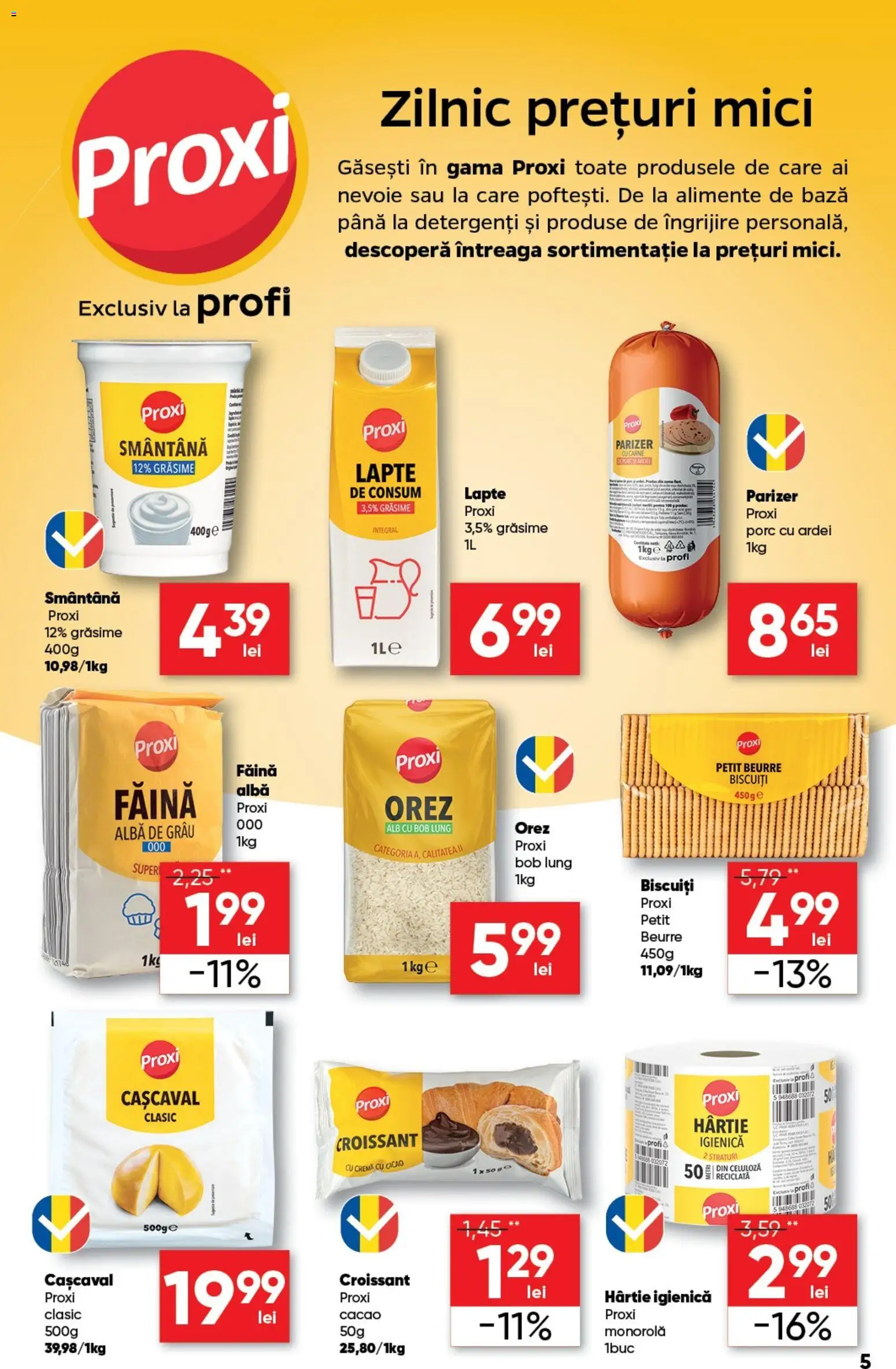 Noul catalog Profi – valabil de la 21.01.2026 | Pagină: 5 | Produse: Cașcaval, Lapte, Cremă, Smântână