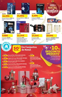 Pré-visualização Auchan - Presentes válido de 05.12.2025 | Página: 23 | Produtos: Bolsa, Pincel, Gel de banho, Desodorizante