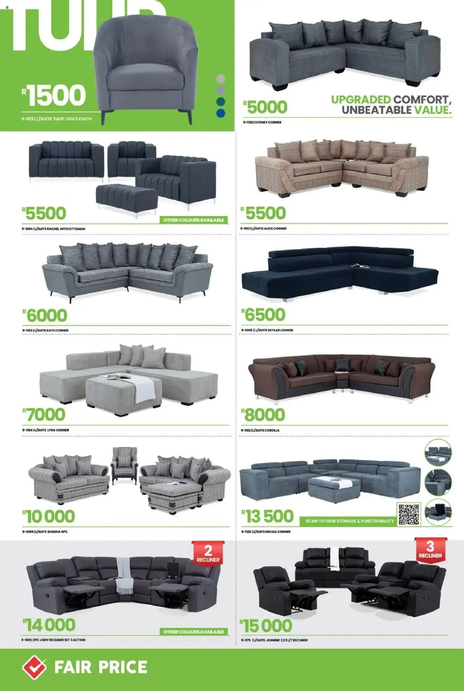 New Fair Price catalogue – valid from 01.03.2026 | Page: 12 | Products: Couch, Ottoman