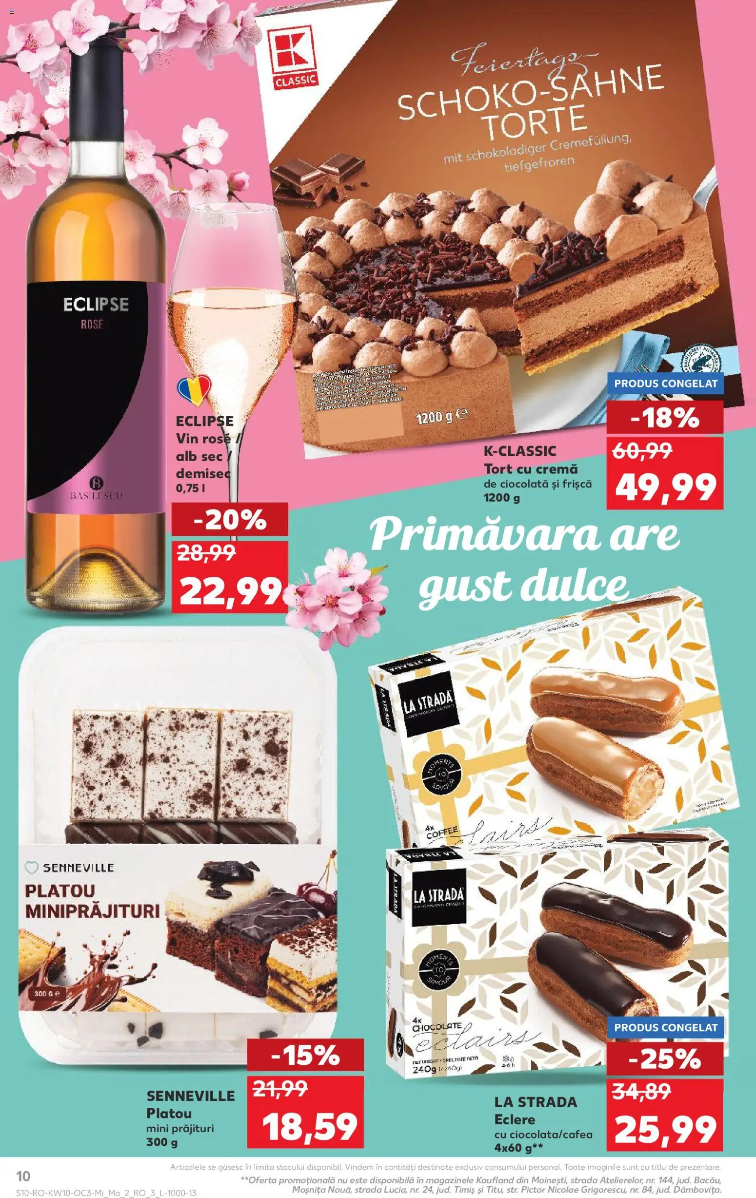Noul catalog Kaufland – valabil de la 04.03.2026 | Pagină: 10 | Produse: Tort, Ciocolată, Vin, Frișcă