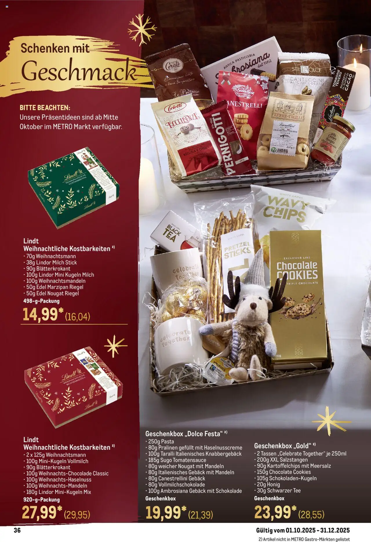 Metro Saisonkatalog "Perfekt ausgestattet" – gültig ab 01.10.2025 | Seite: 40 | Produkte: Mandeln, Pasta, Lindt, Chips