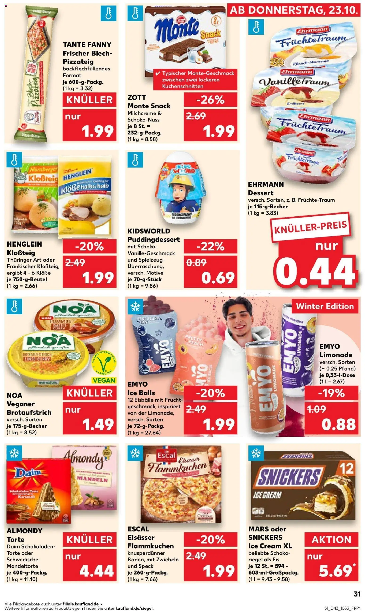 Kaufland prospekt Kassel	 – gültig ab 27.10.2025 | Seite: 31 | Produkte: Limonade, Mandeln, Pudding, Snickers