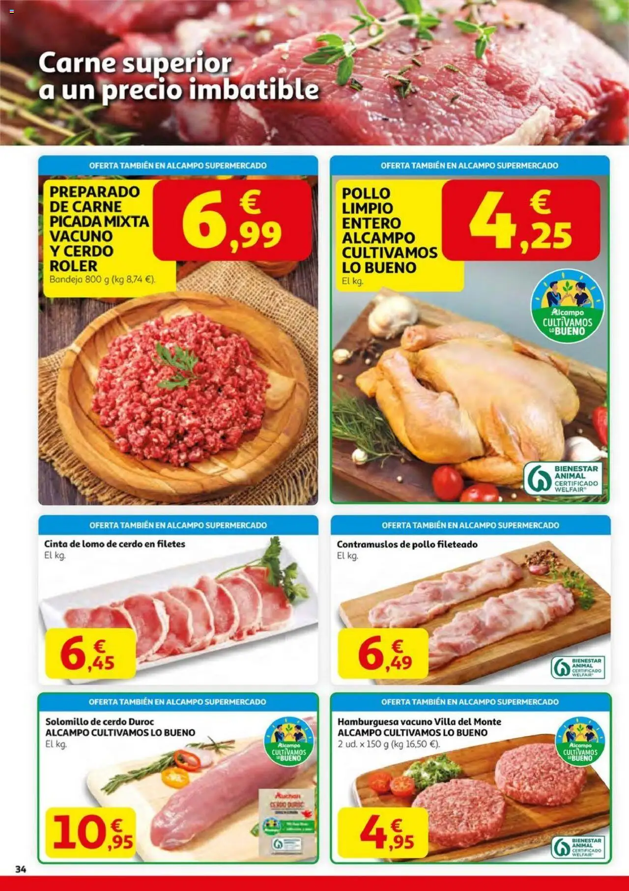 Alcampo - HG Nacional Unificado  │ válido desde el 14.08.2025 | Página: 34 | Productos: Solomillo de cerdo, Cerdo, Σοκολατούχο γάλα, Bandeja