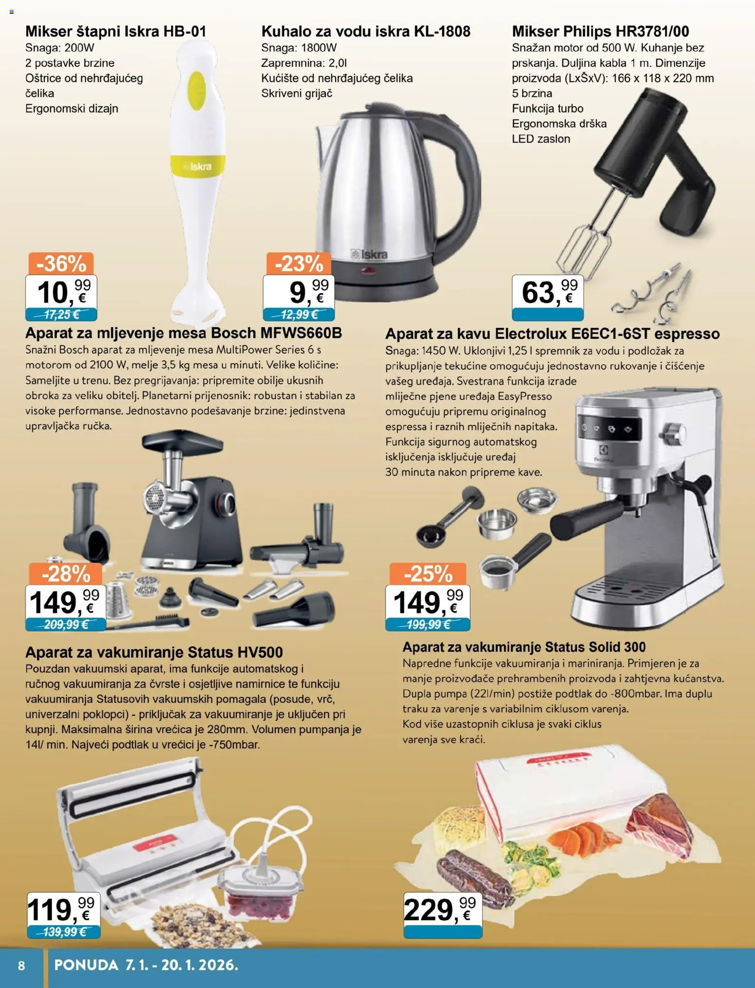 KTC katalog | vrijedi od 07.01.2026 | Stranica: 8 | Proizvodi: Aparat za kavu, Kuhalo za vodu, Mikser