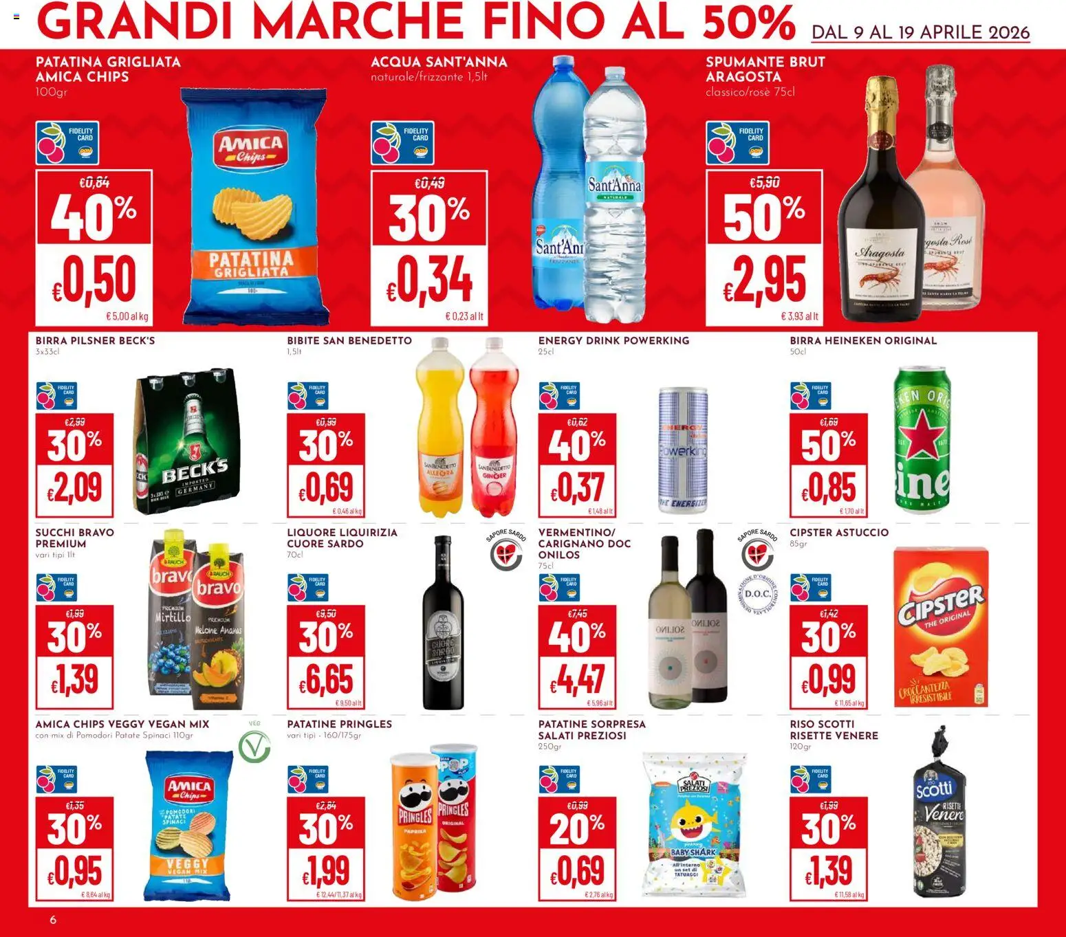 Volantino Pan del 09.04.2026 | Pagina: 6 | Prodotti: Birra, Acqua, Ananas, Melone