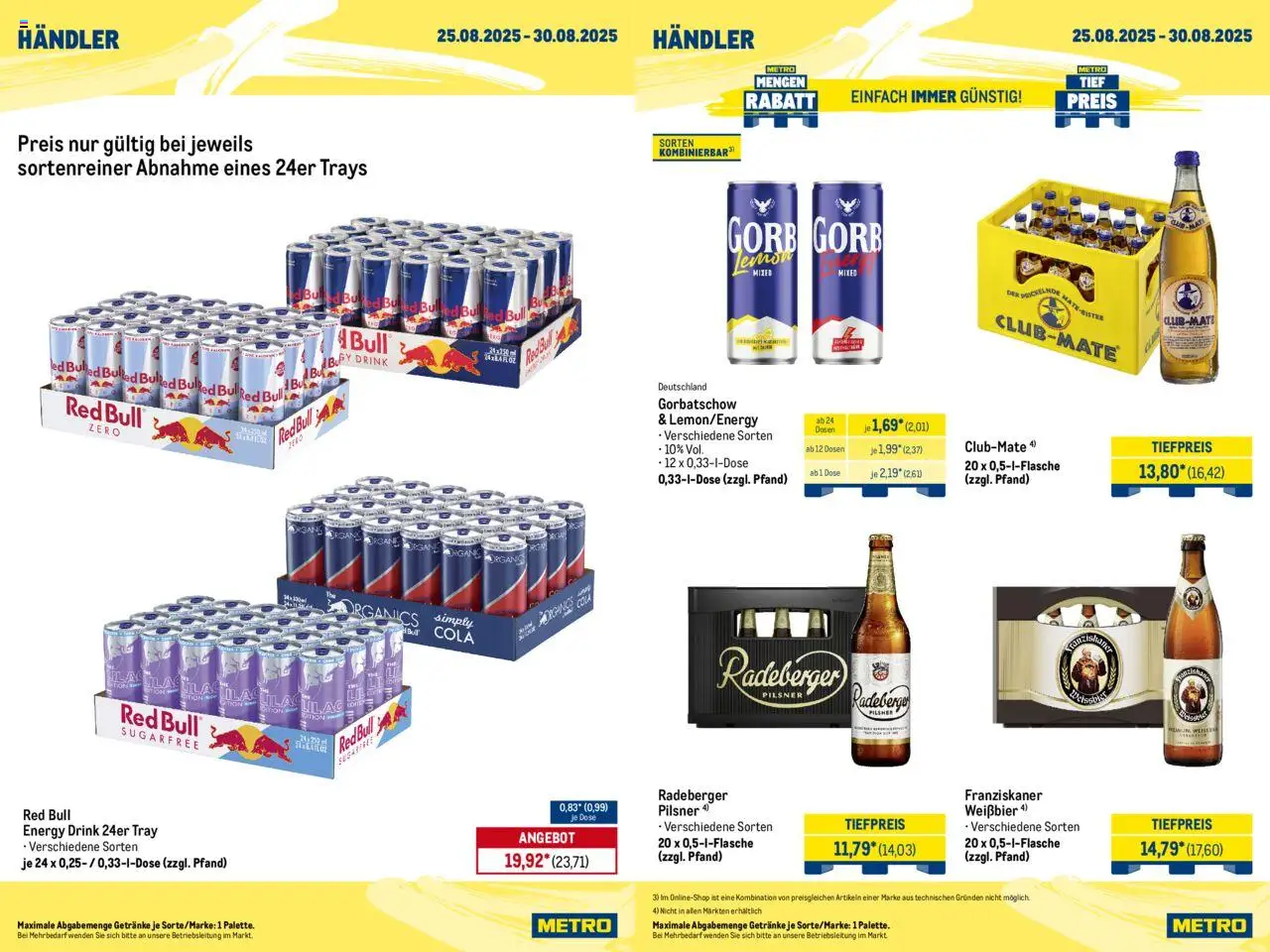 Metro Wochen-Angebote Händler - gültig ab dem 25.08.2025 | Seite: 3 | Produkte: Franziskaner, Red bull, Energy, Weißbier