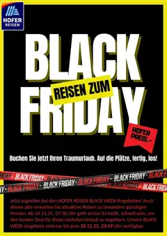 Hofer Reisen - Black Friday ab 24.11.2025 gültig