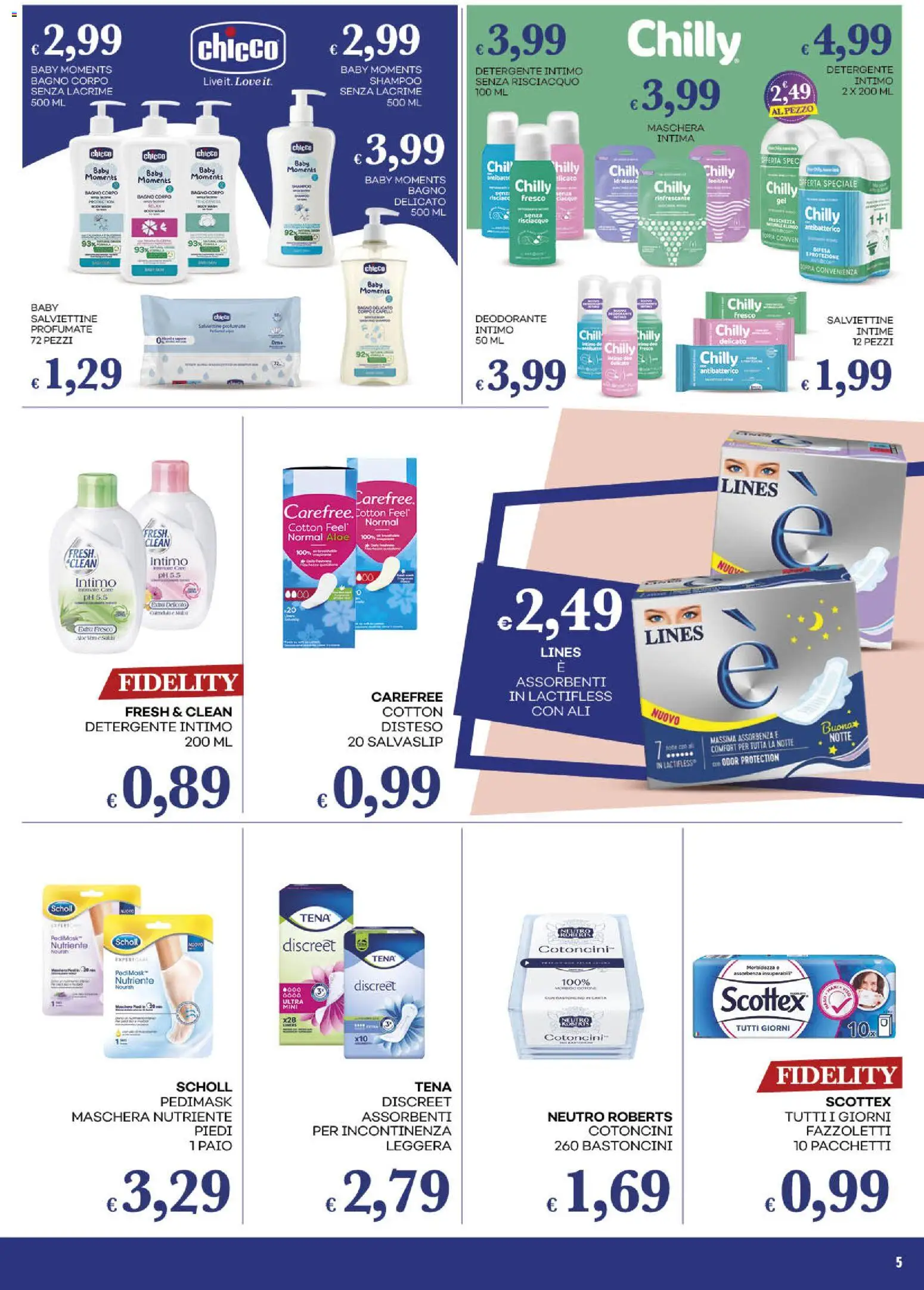 Volantino Pilato del 14.04.2026 | Pagina: 5 | Prodotti: Maschera, Deodorante, Detergente intimo, Fazzoletti