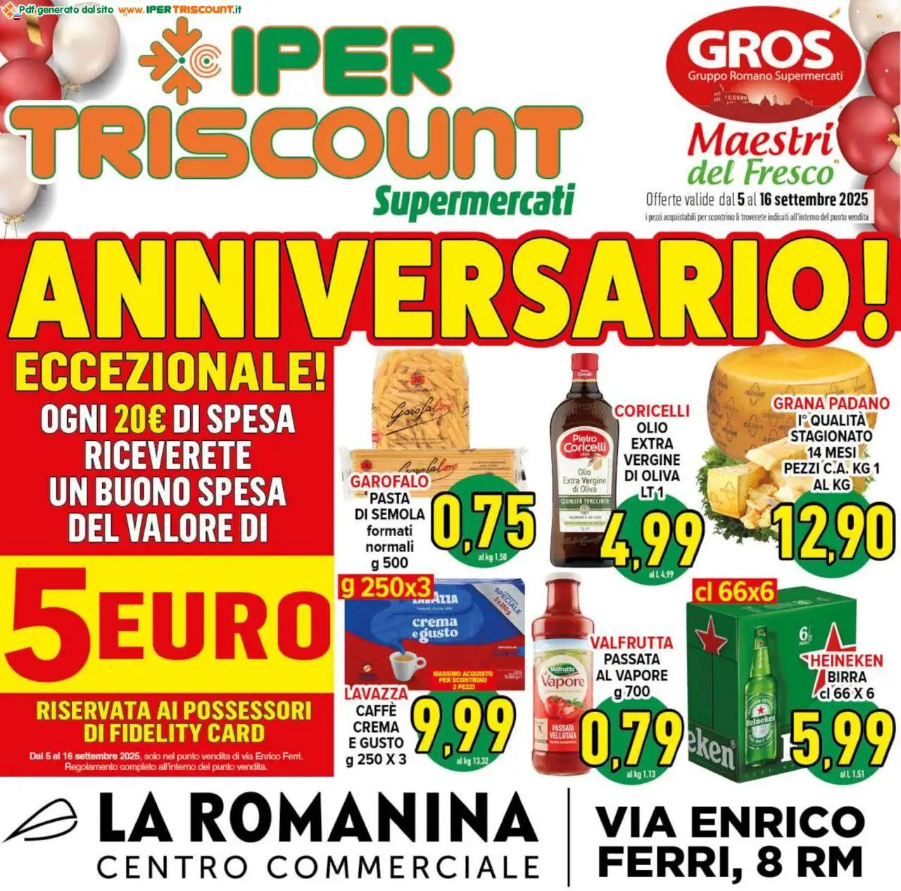 Volantino Ipertriscount del 05.09.2025 | Pagina: 1 | Prodotti: Caffè, Birra, Olio, Pasta